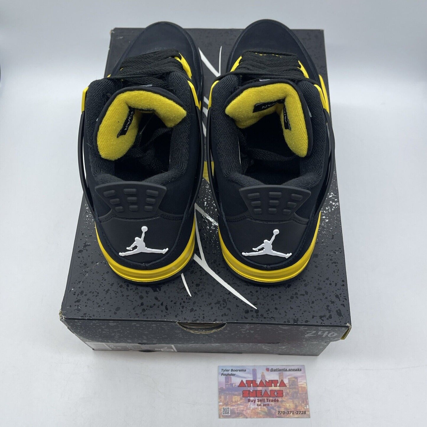 Size 8 - Jordan 4 Retro Mid Thunder Black Yellow Suede (DH6927-017)