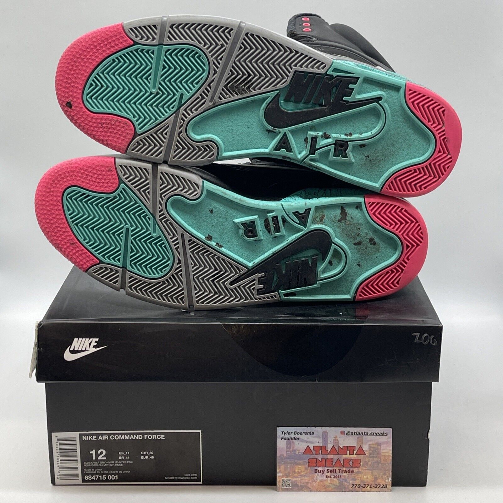 Size 12 - Nike Air Command Force Spurs Black Suede Leather (684715-001)