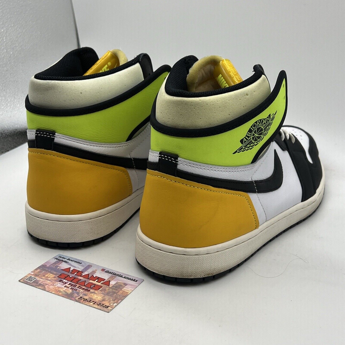 Size 13 - Jordan 1 Retro High OG Volt White Black Yellow (555088-118)