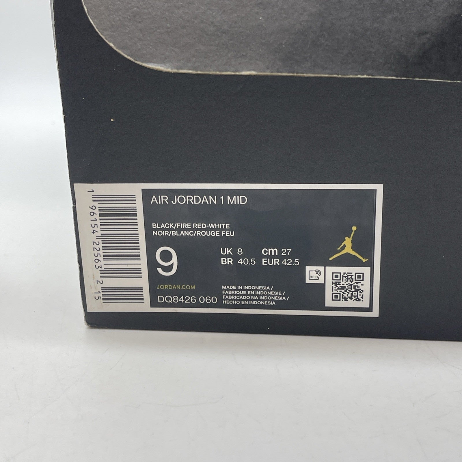 Size 9 - Jordan 1 Mid Alternate Bred Red Black Leather (DQ8426-060)
