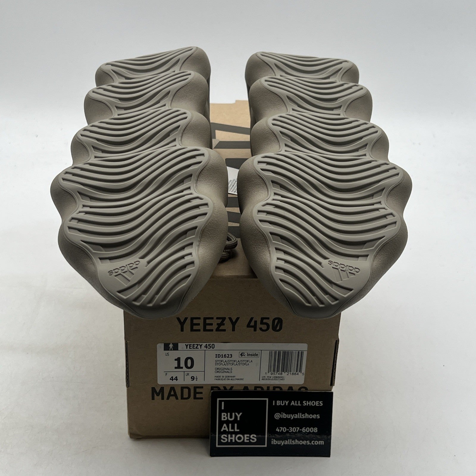 Size 10 - Adidas Yeezy 450 Stone Flax Brown Suede (ID1623)