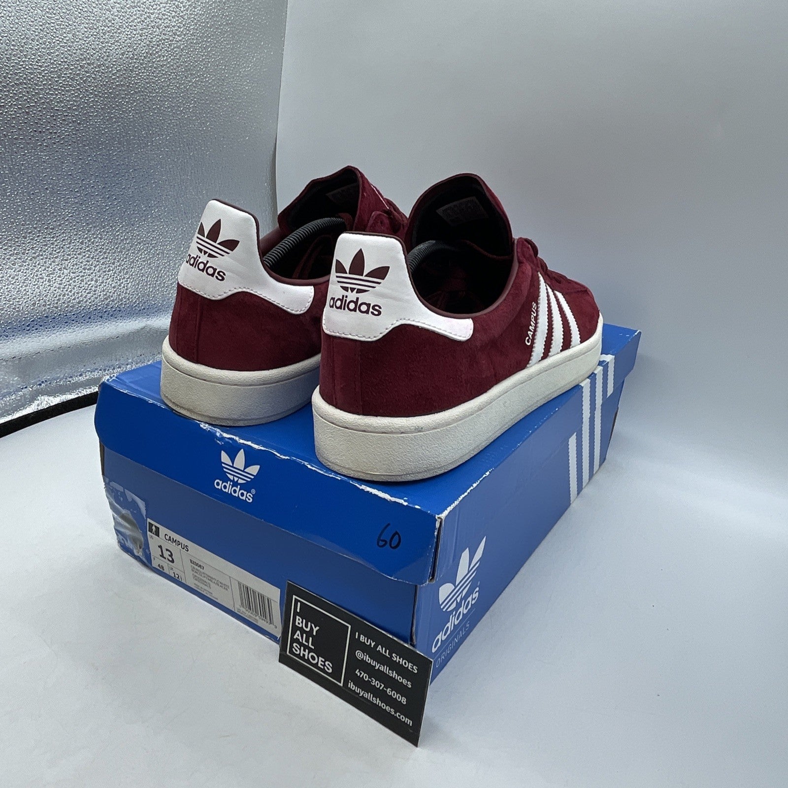 Size 13 - Adidas Campus Collegiate Burgundy (BZ0087)