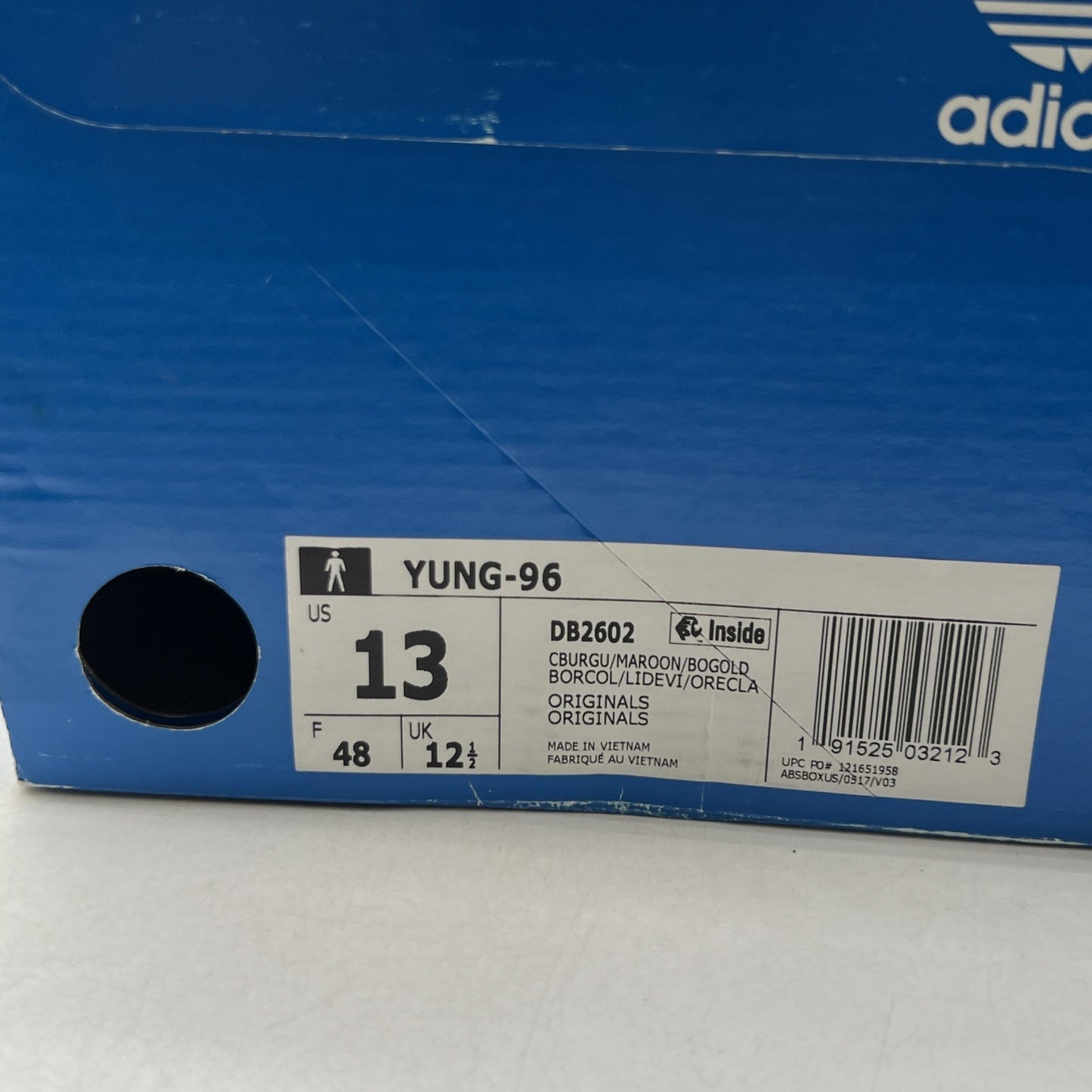 Size 13 - Adidas Yung-96 Collegiate Burgundy (DB2602)