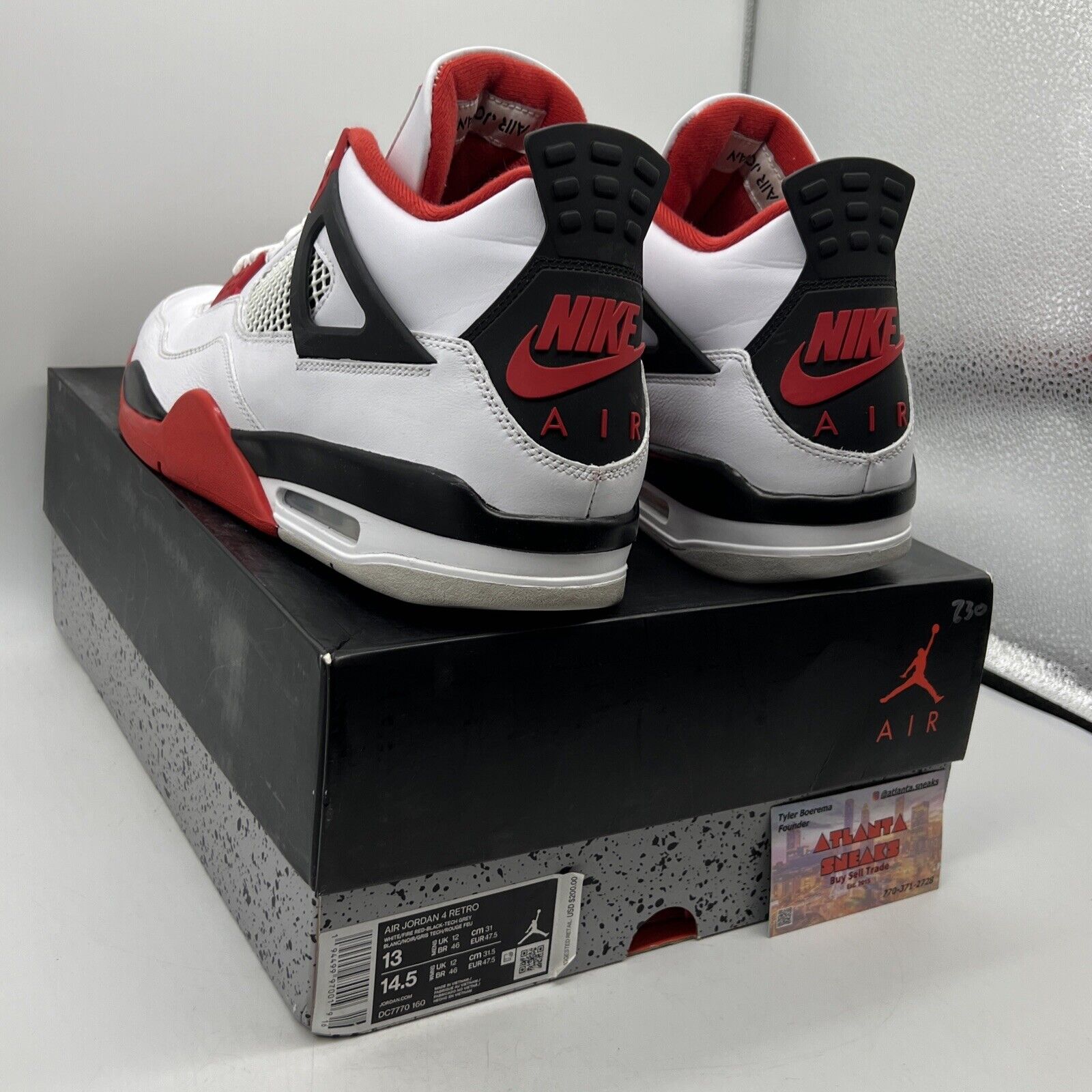 Size 13 - Jordan 4 Retro OG Mid Fire Red Black Red White Leather (DC7770-160)