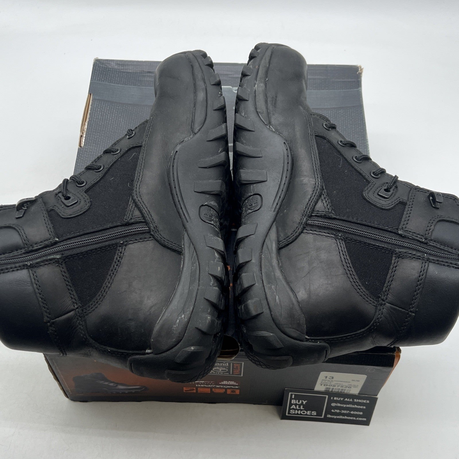 Size 13 - Timberland PRO Valor Duty 6" Boot Side Zip Comp Toe Black Leather