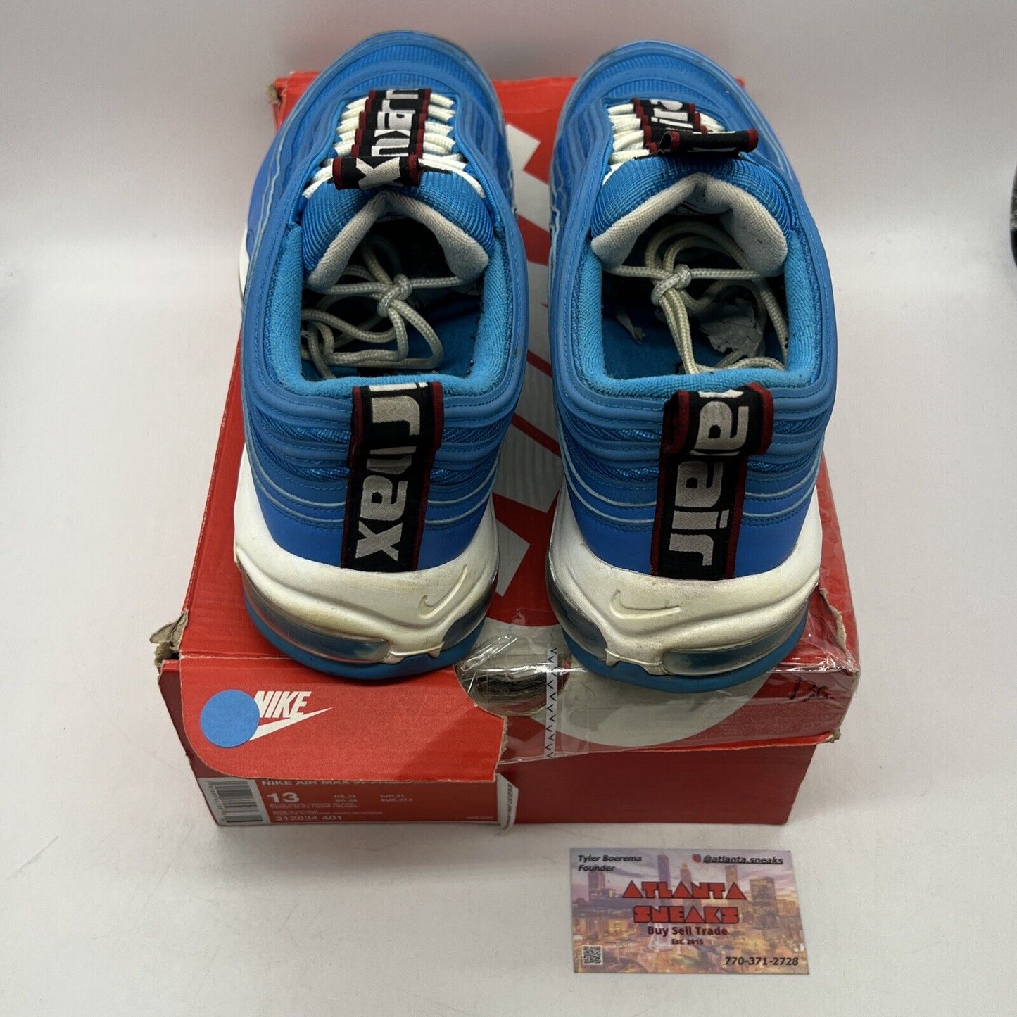 Size 13 - Nike Air Max 97 Blue Hero Black White Red (312834-401)