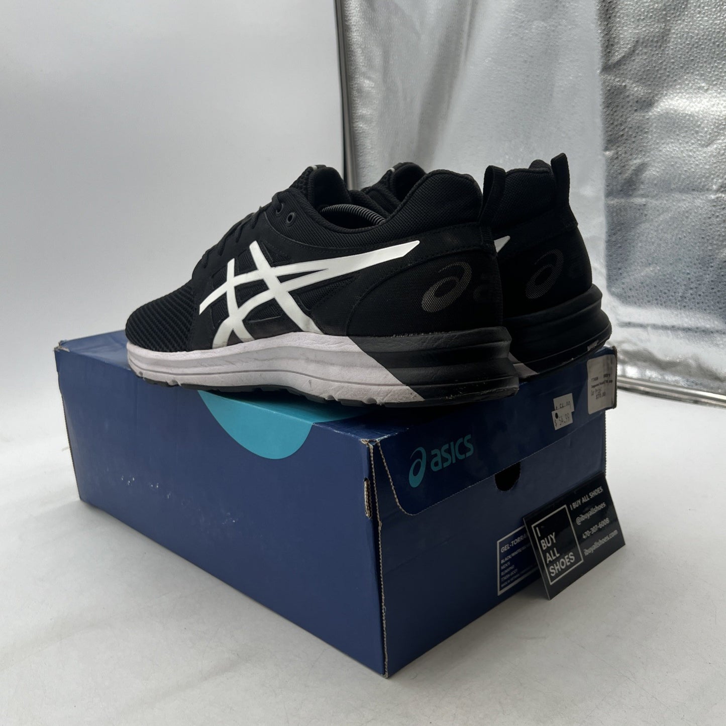 Size - 11.5 - Asics Mens Gel-Torrance Running Shoes Black White (T745N-9001)