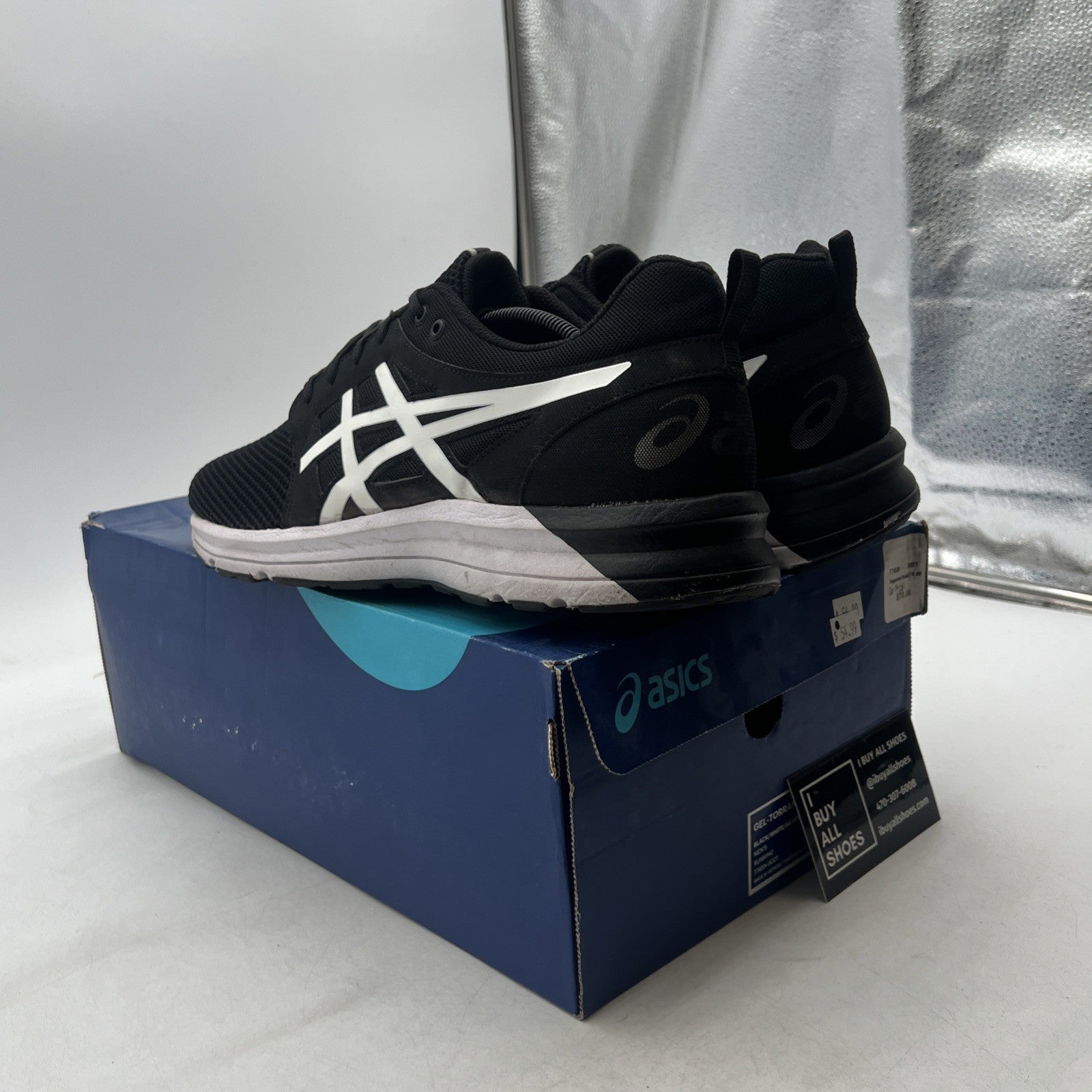 Size - 11.5 - Asics Mens Gel-Torrance Running Shoes Black White (T745N-9001)