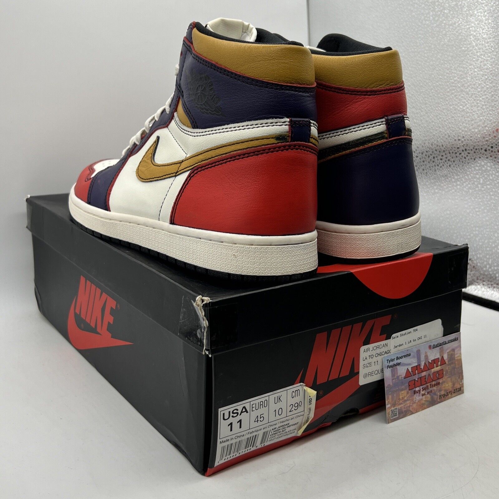 Size 11 - Jordan 1 Retro High SB LA To Chicago 2019 Purple Yellow Red CD6578-507