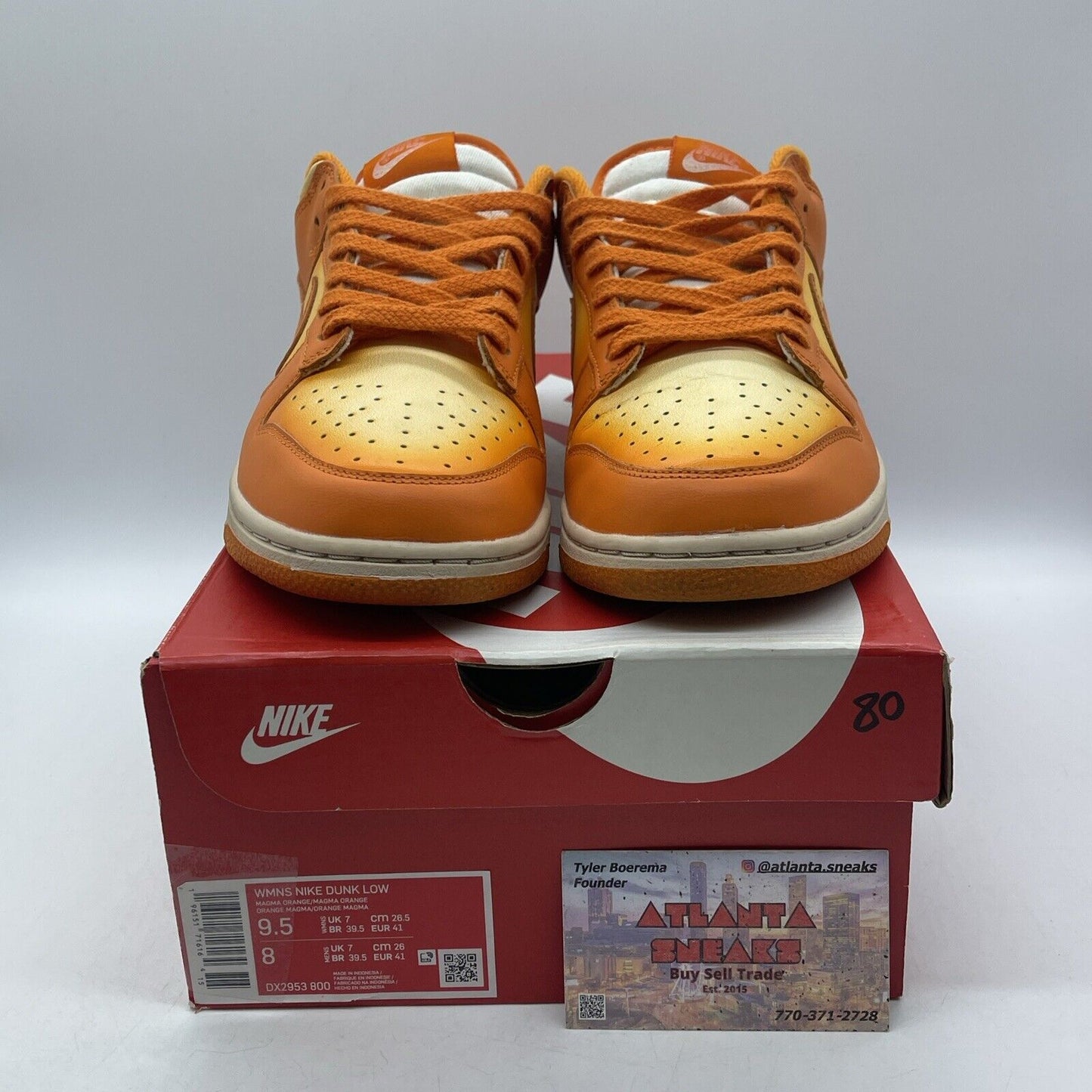 Size 9.5W - Nike Dunk Low Magma Orange White Tan Suede Leather (DX2953-800)