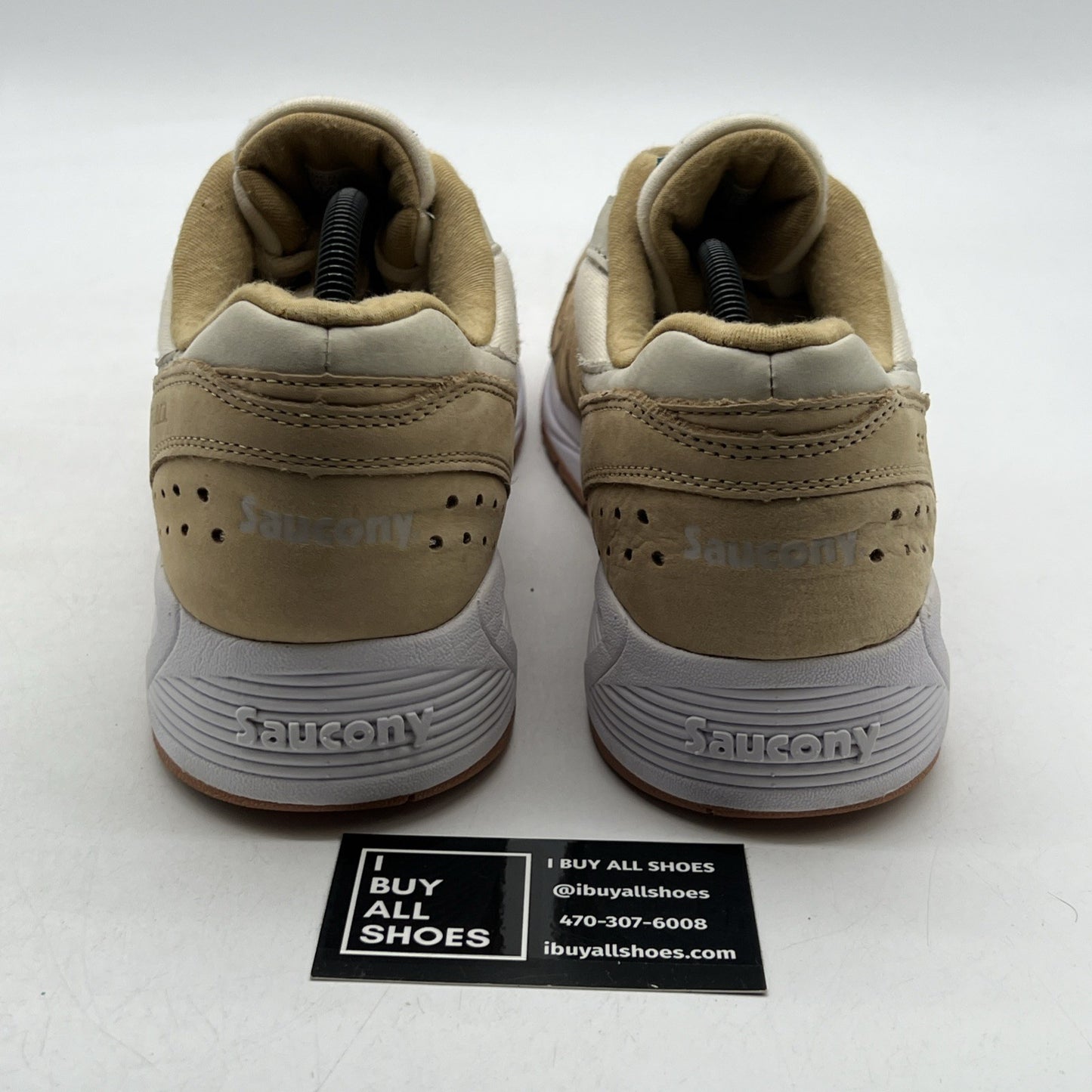 Size 12 - Saucony Mens Grid 8000 Trainers Sand Beige White Sneakers (S70303-4)