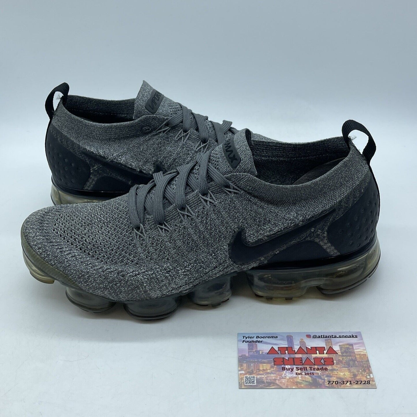 Size 9.5 - Nike Air Vapormax Flyknit 2 Wolf Grey Black (942842-002)