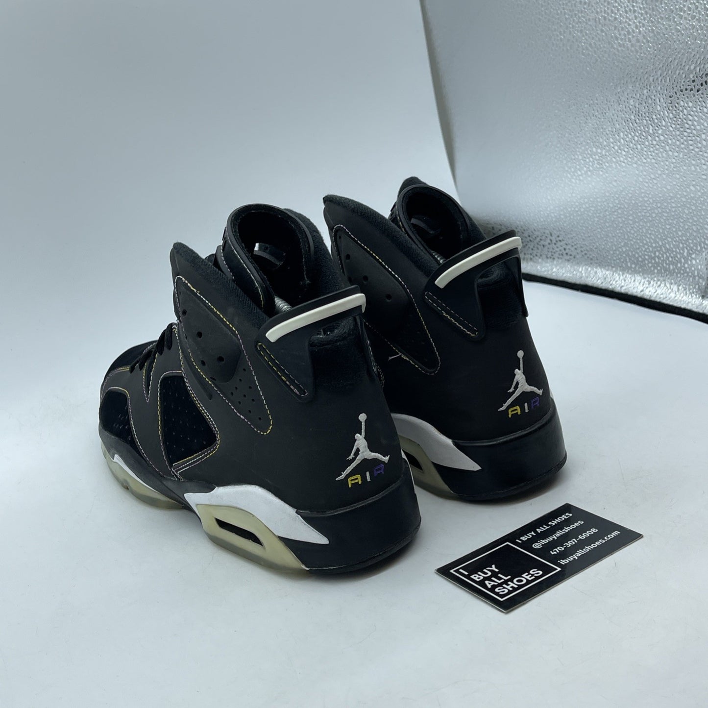 Size 9 - Air Jordan 6 Retro Lakers Black Purple Grey Suede (384664-002)