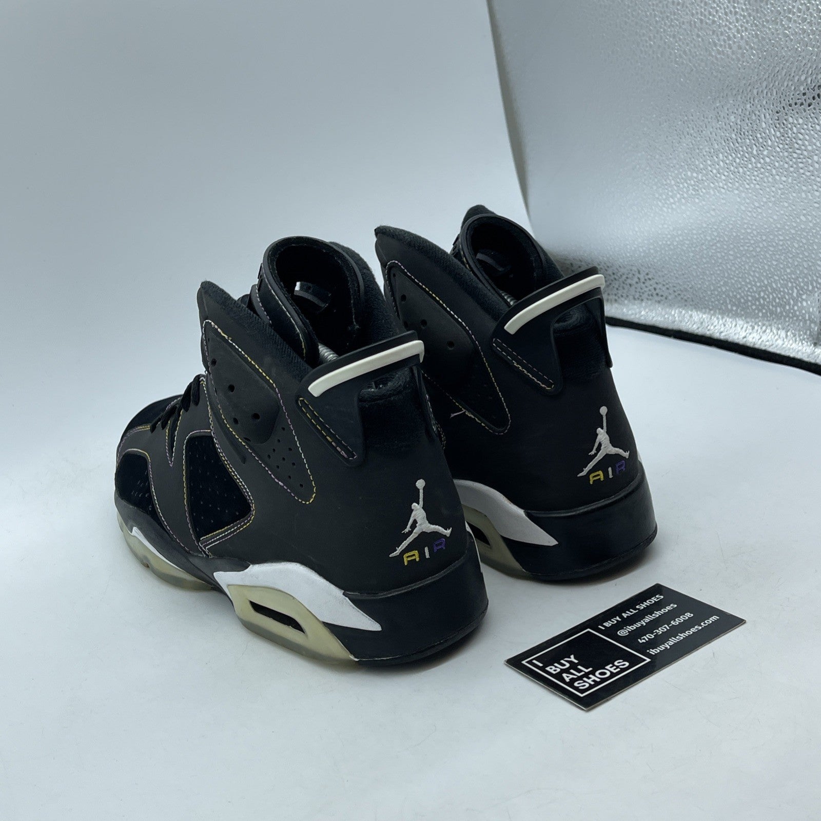 Size 9 - Air Jordan 6 Retro Lakers Black Purple Grey Suede (384664-002)