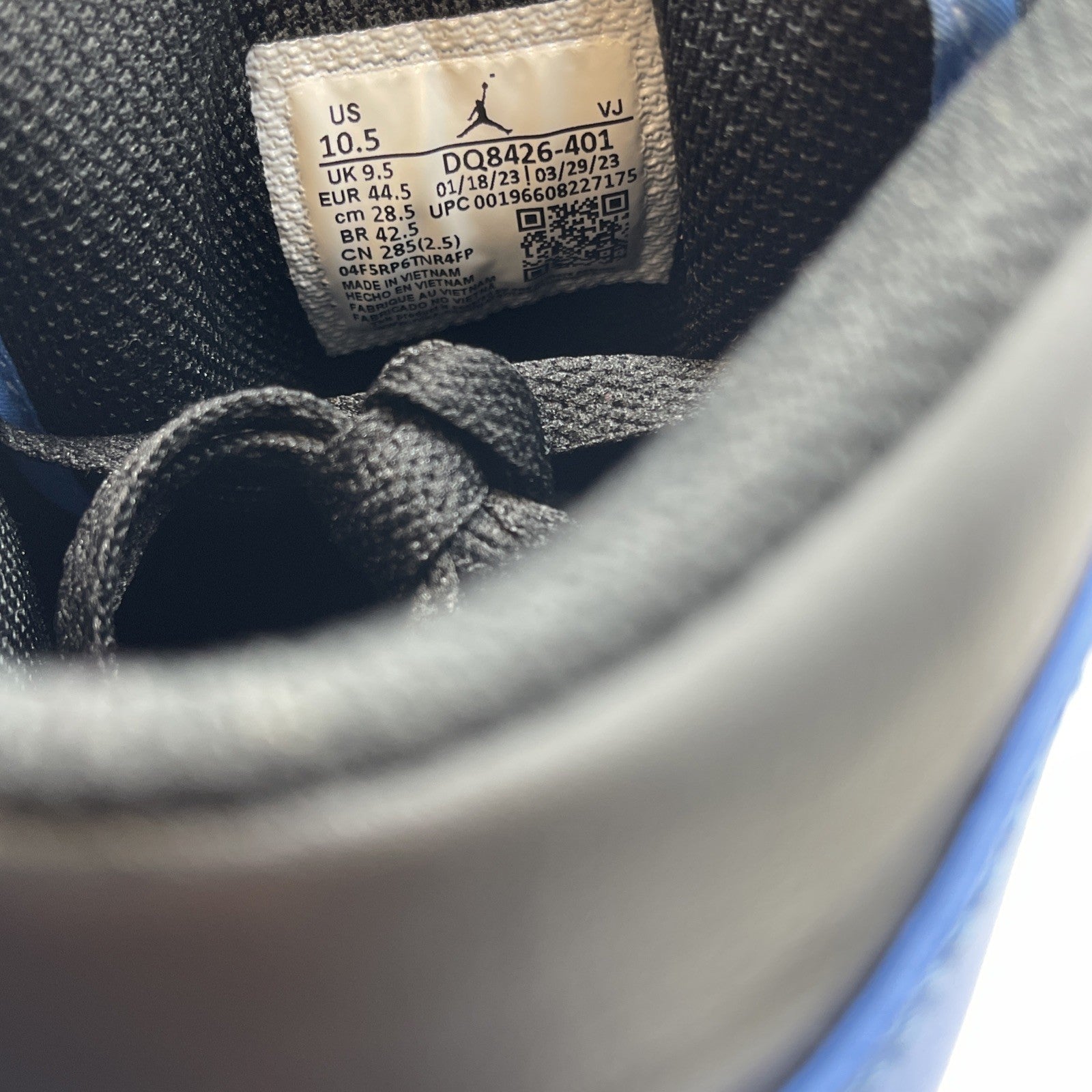 Size 10.5 - Air Jordan 1 Mid University Blue Black Leather (DQ8426-401)