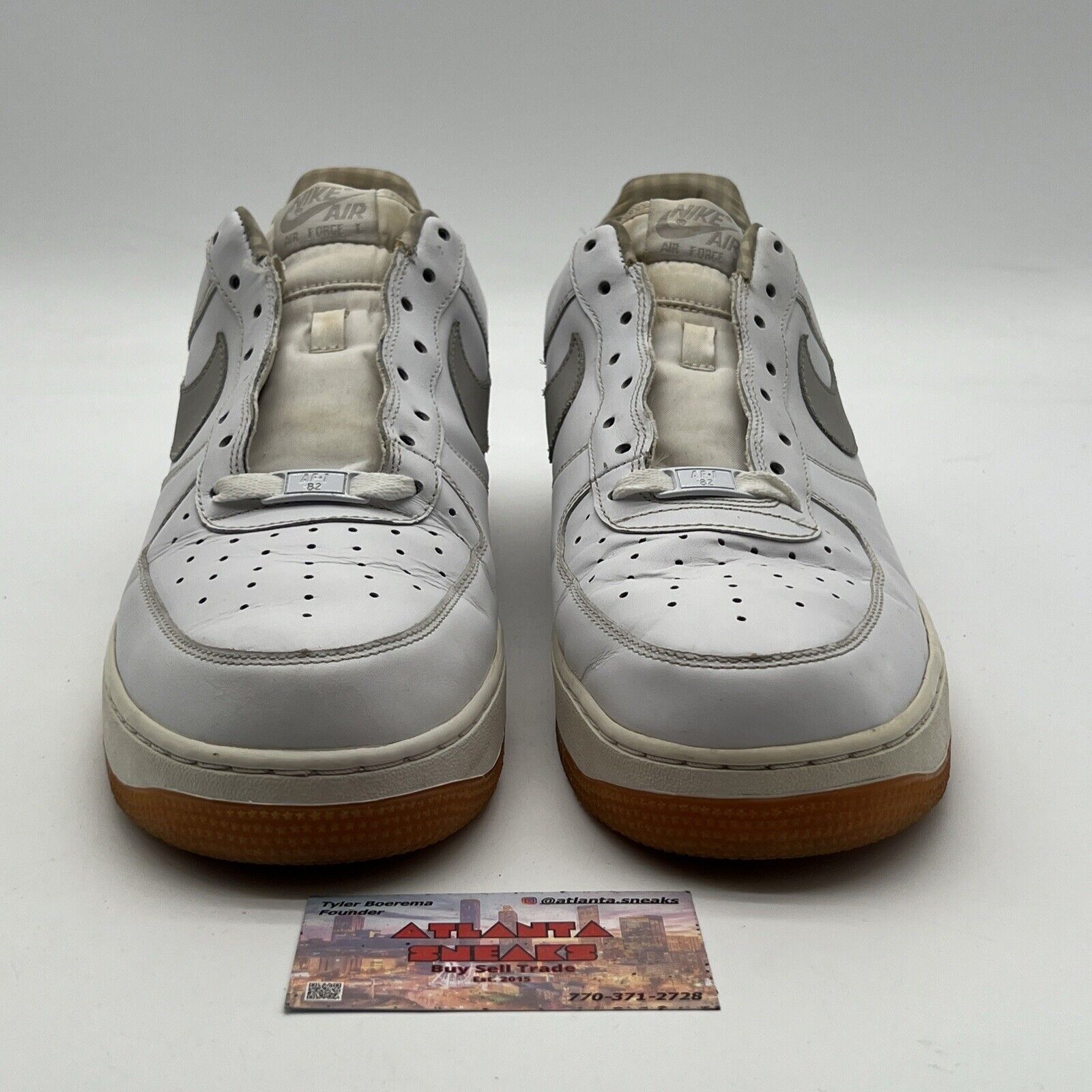 Size 12 - NIKE AIR FORCE 1 07 WHITE-TECH GREY (315122-169)