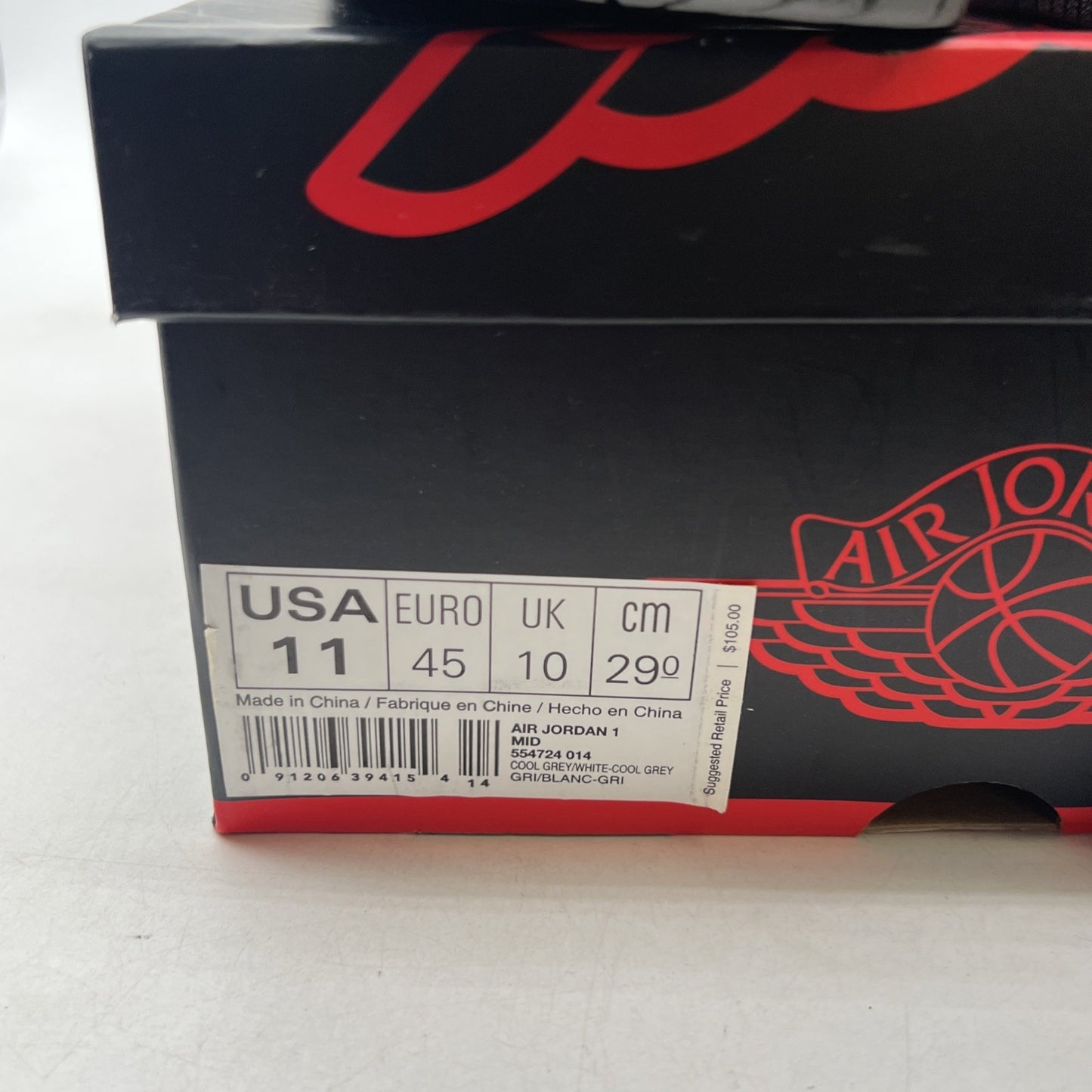 Size 11 - Air Jordan 1 Retro Mid Cool Grey (554724-014)