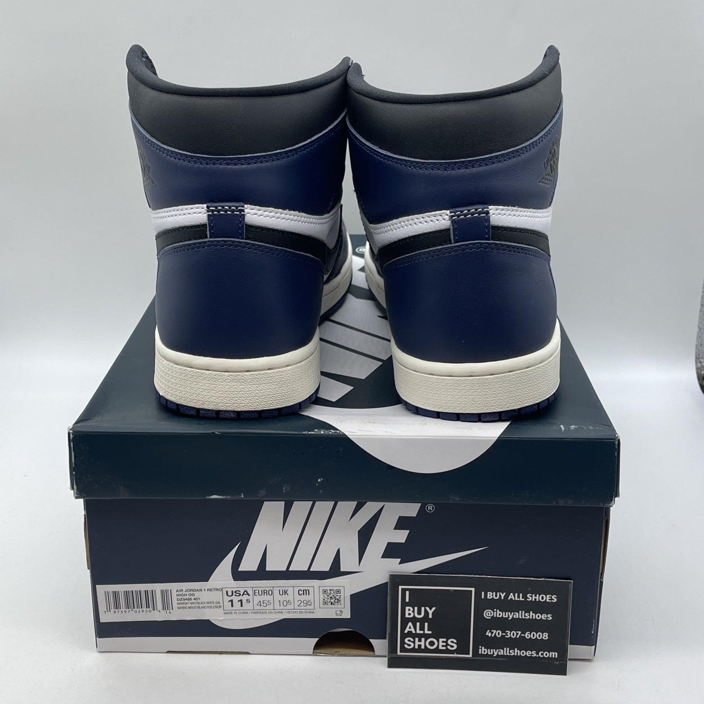 Size 11.5 - Air Jordan 1 Retro OG High Midnight Navy White Leather (DZ5485-401)