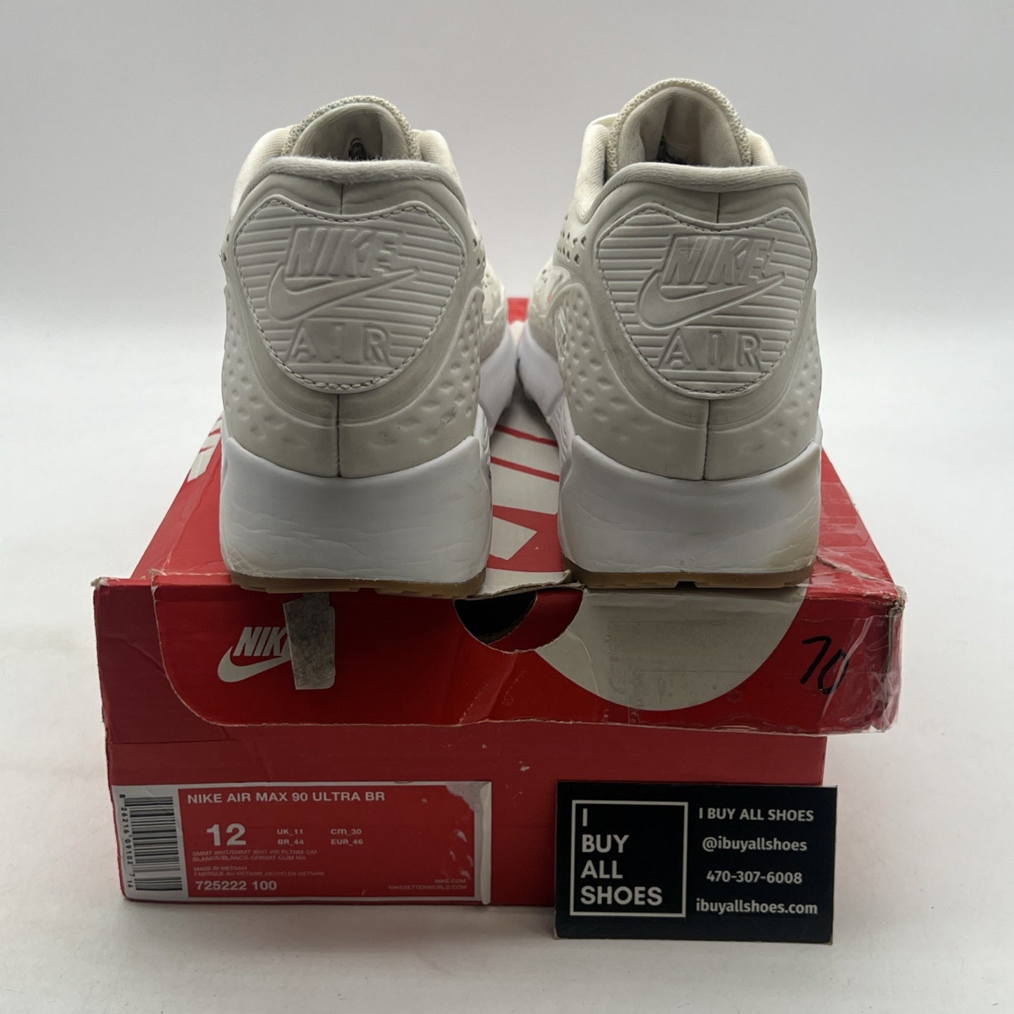 Size 12 - Nike Air Max 90 Ultra BR White (725222-100)