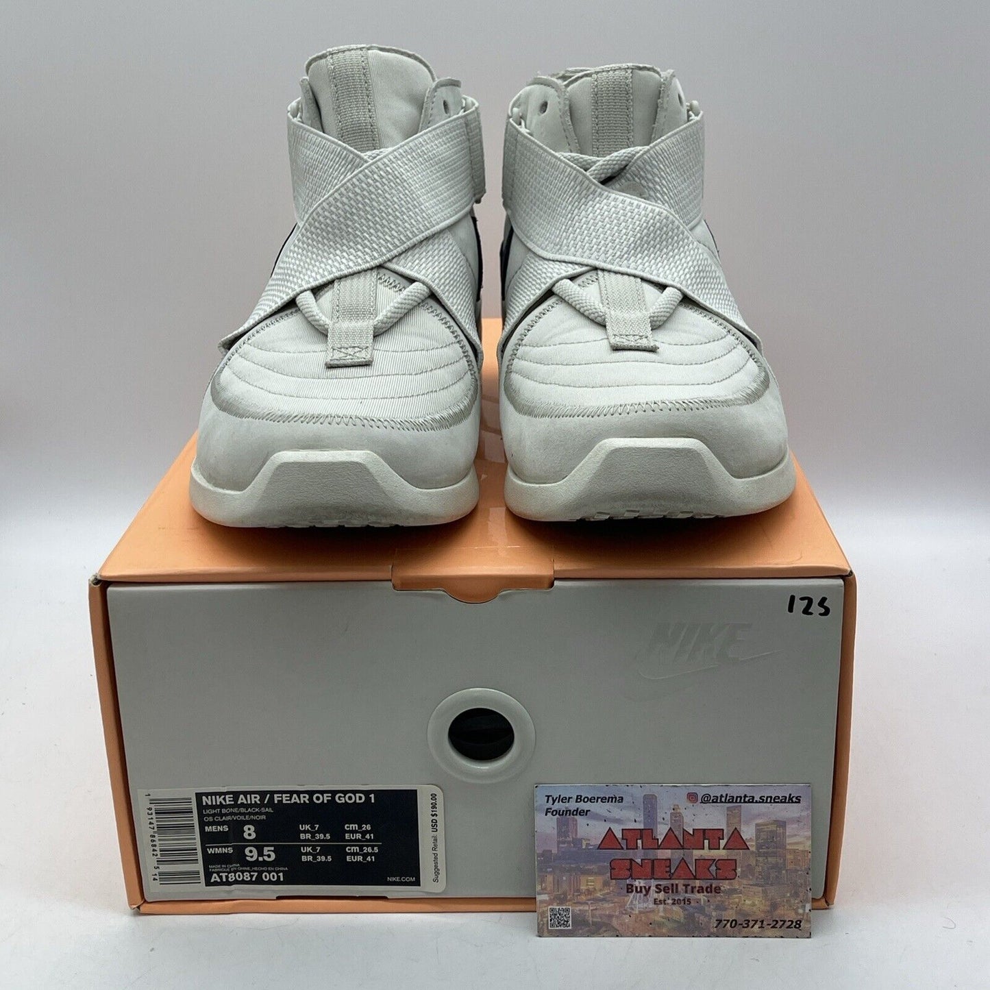 Size 8 - Nike Air Fear Of God Raid Light Bone Tan Brown Suede Black (AT8087-001)