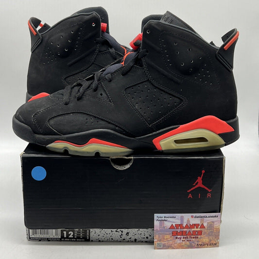 Size 12 - Jordan 6 Retro Infrared Black 2014 Suede (384664-023)