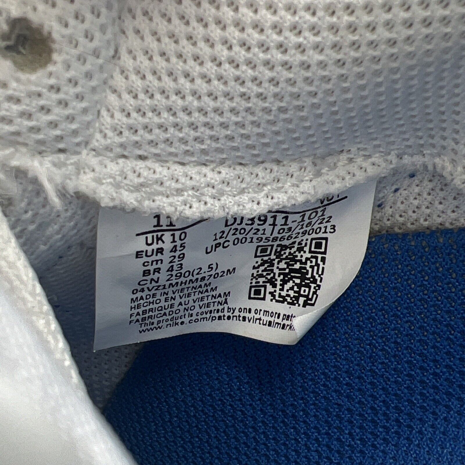 Size 11- Nike Air Force 1 Low Color of the Month - White Royal Blue (DJ3911-101)