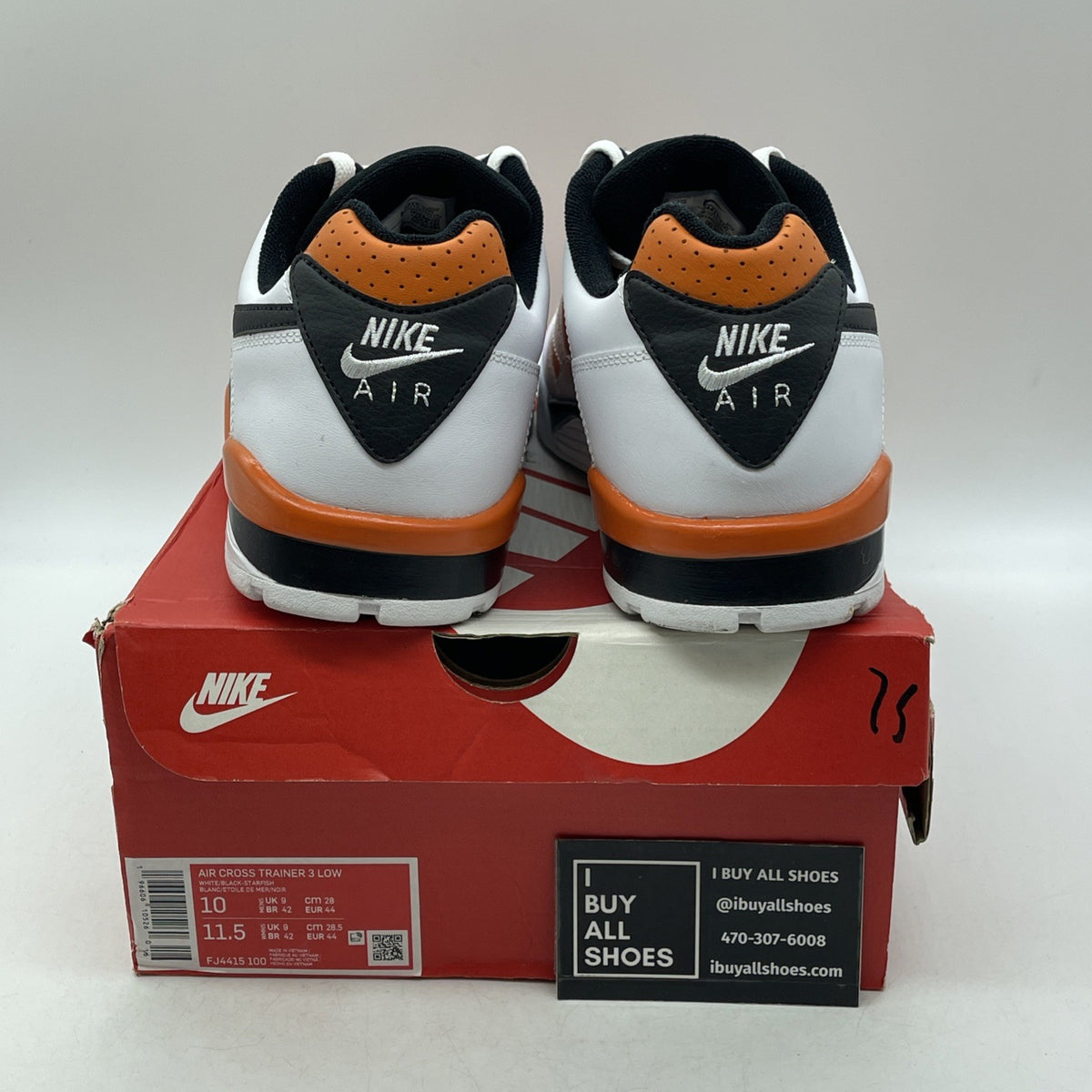 Size 10 - Air Cross Trainer 3 Low Starfish White Orange Leather (FJ4415-100)