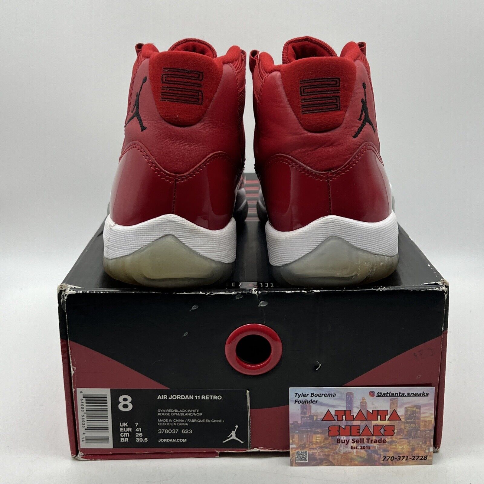 Size 8 - Jordan 11 Retro High Win Like '96 Red White Leather (378037-623)