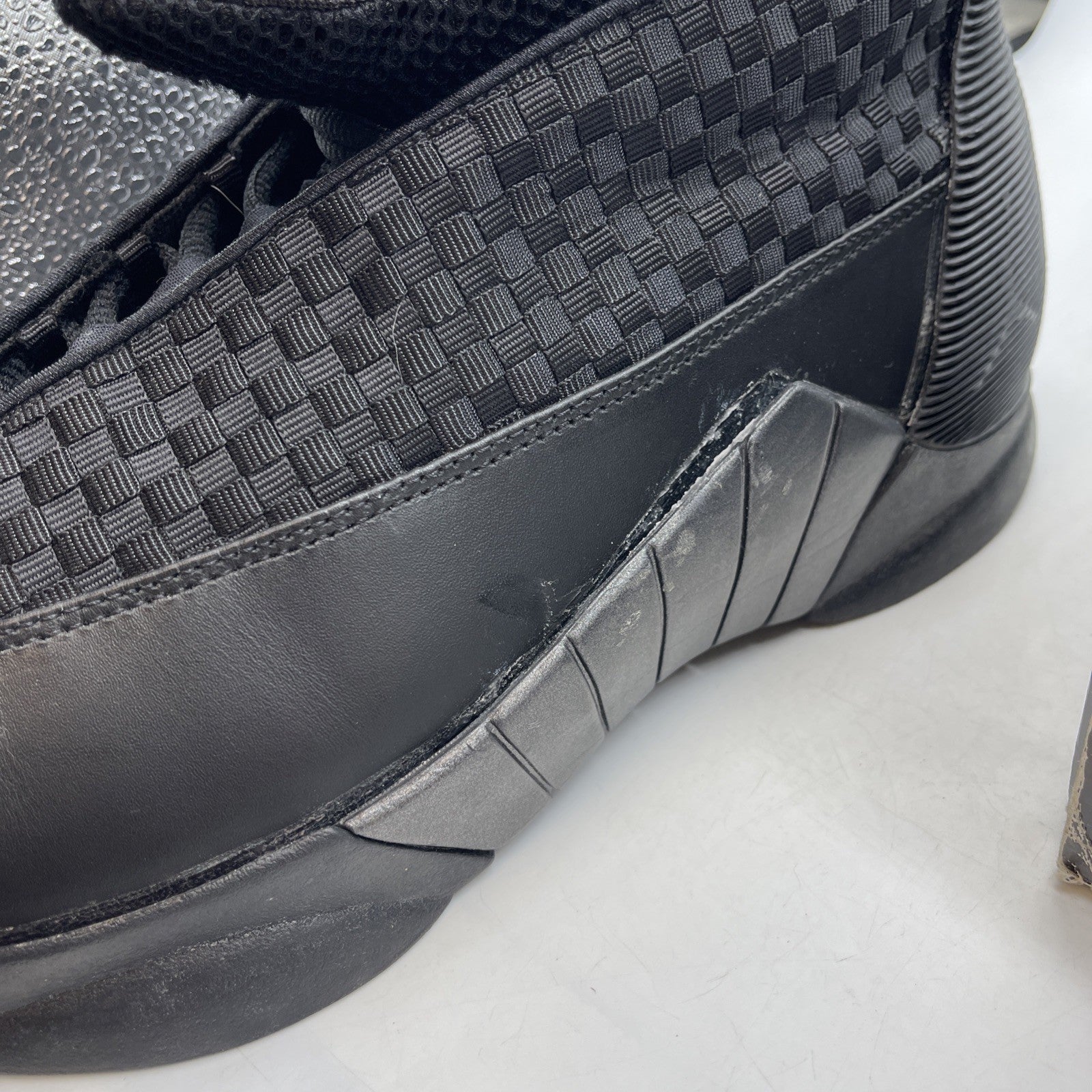 Size 11.5 - Air Jordan 15 Retro 2007 Stealth Black Leather (317111-061)