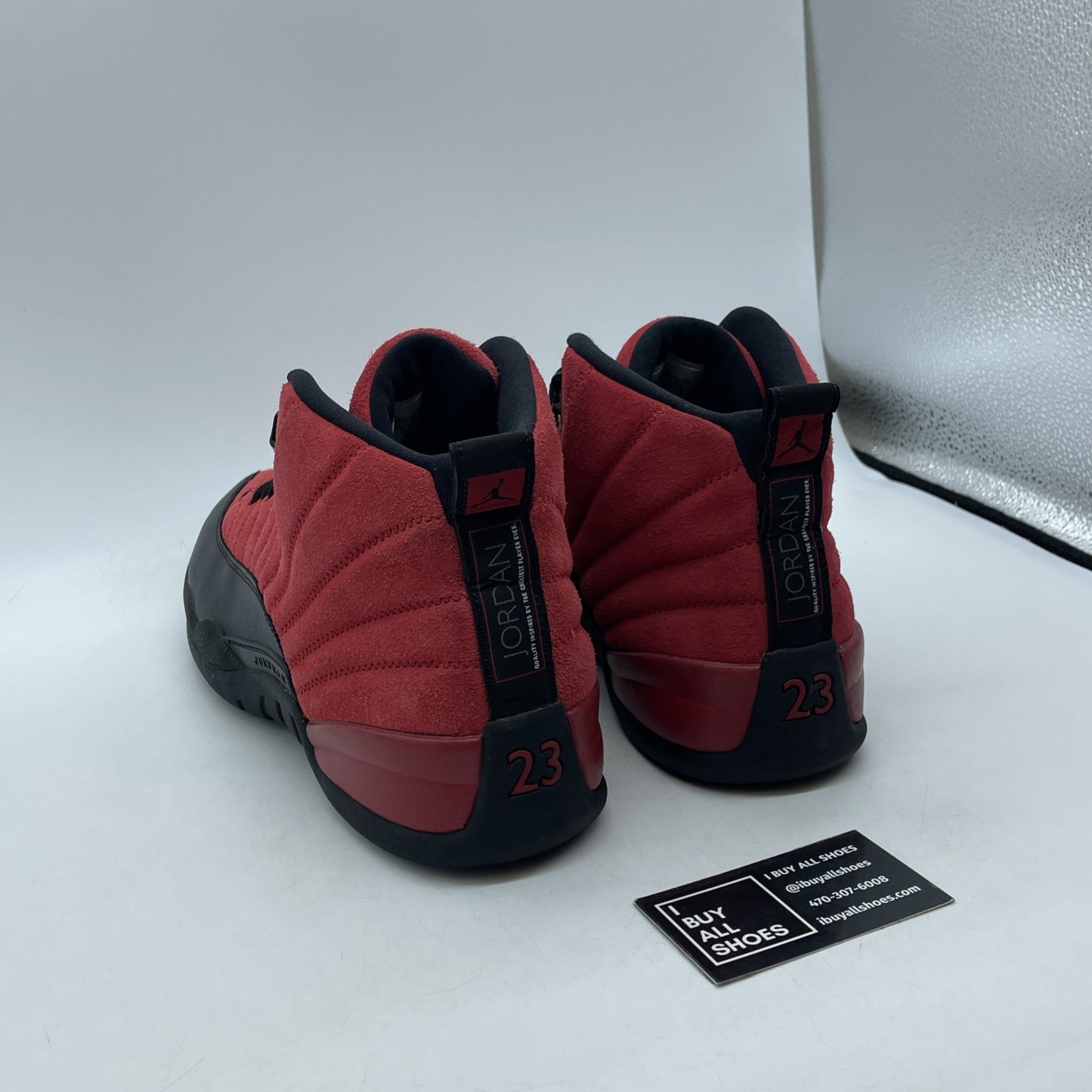 Size 11.5 - Jordan 12 Retro Reverse Flu Game 2020 Red Black Suede (CT8013-602)