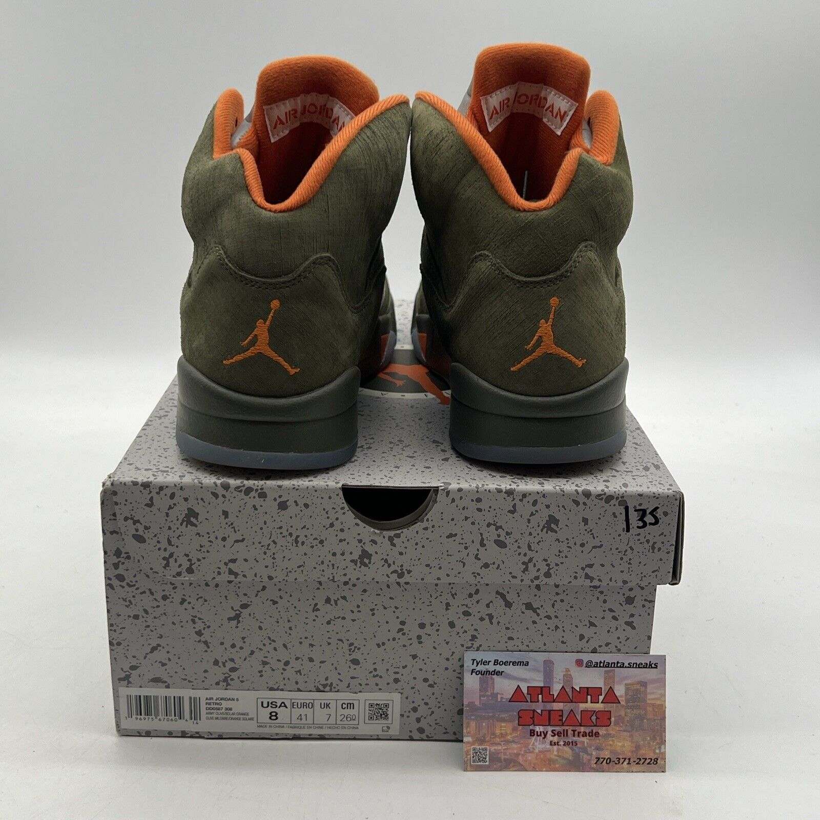 Size 8 - Air Jordan 5 Retro 2024 Olive Grey Orange (DD0587-308)