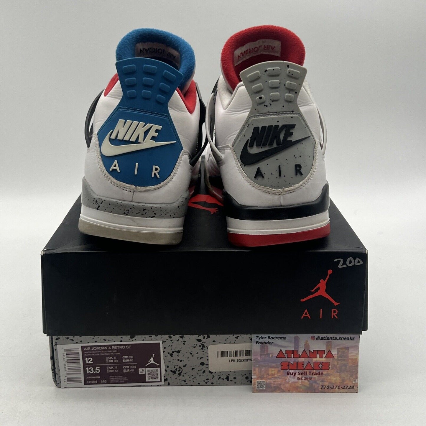 Size 12 - Jordan 4 Retro SE Mid What The 4 White Black Red Blue (CI1184-146)