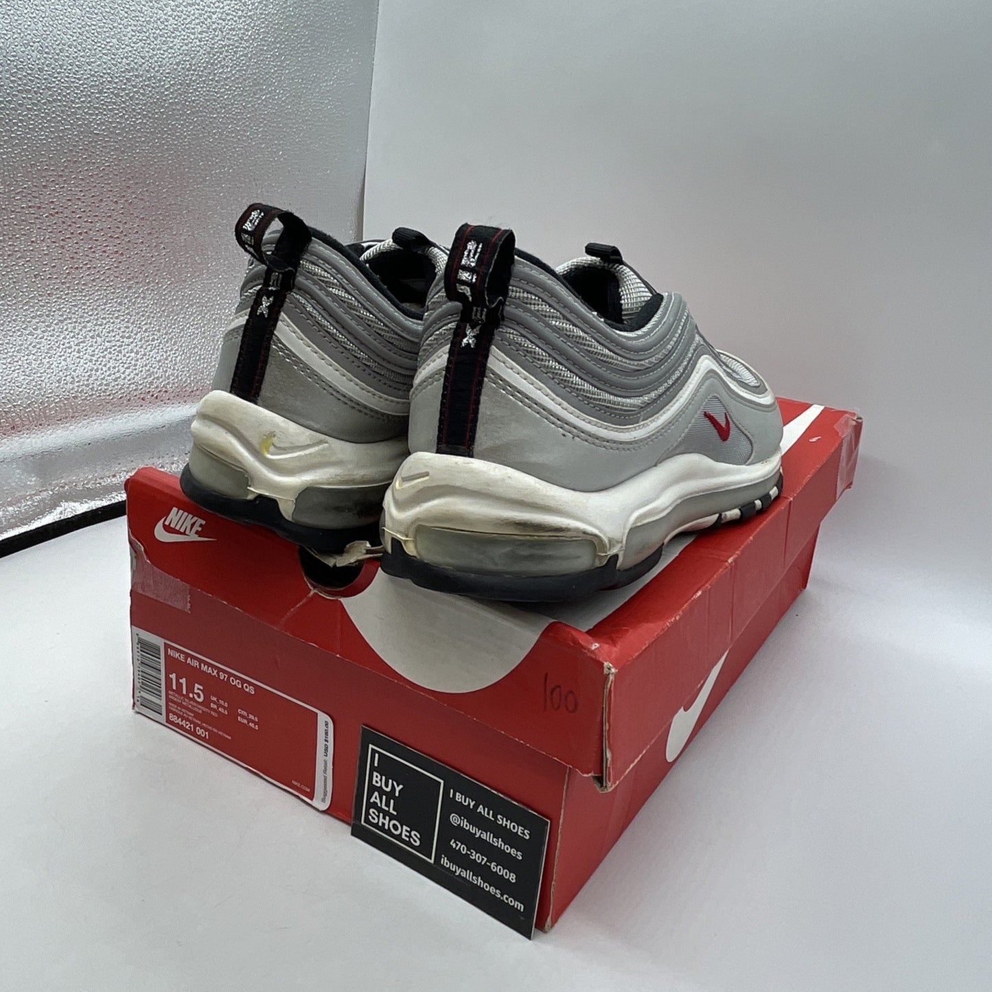 Size 11.5 - Nike Air Max 97 OG QS 2017 Silver Bullet (884421-001)