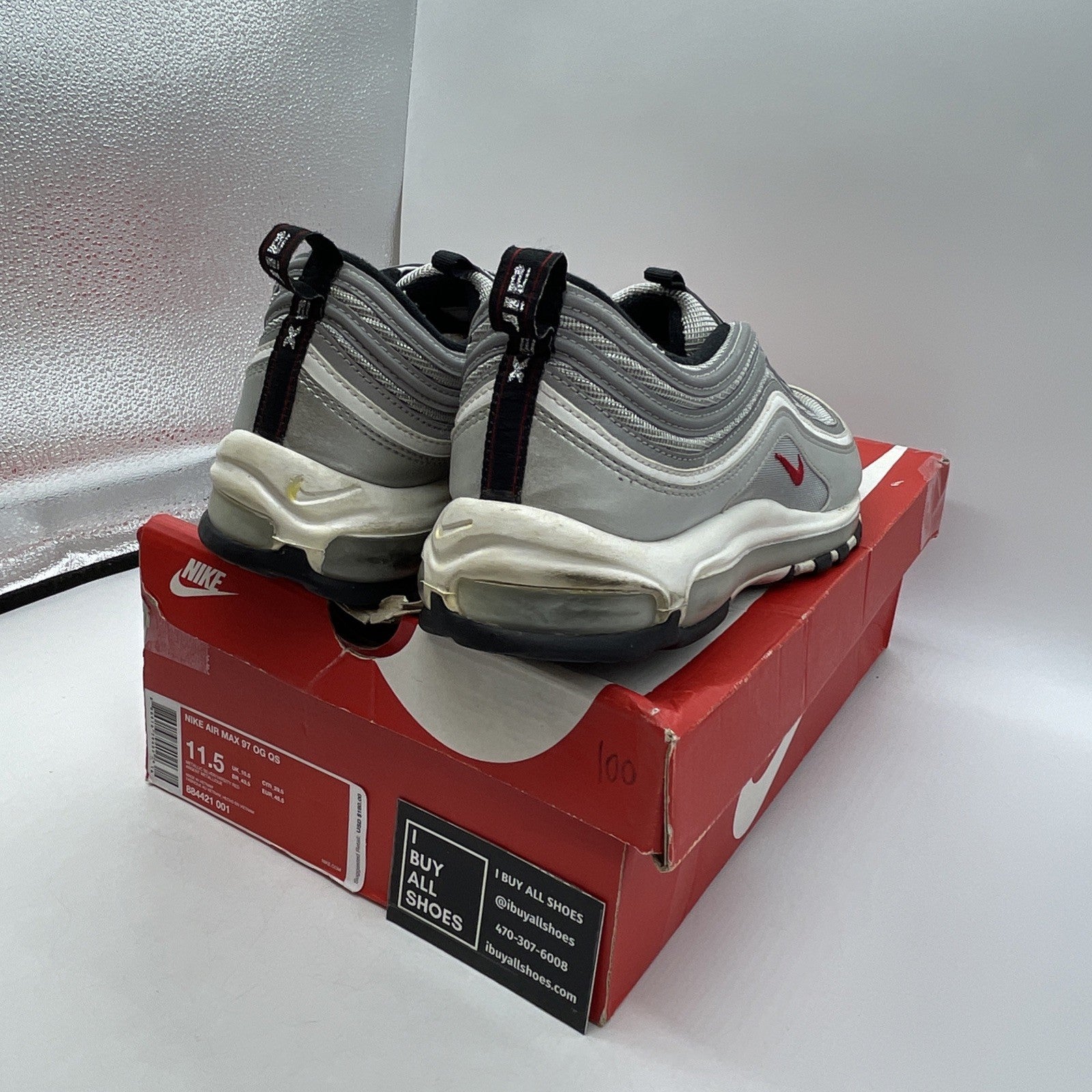 Size 11.5 - Nike Air Max 97 OG QS 2017 Silver Bullet (884421-001)