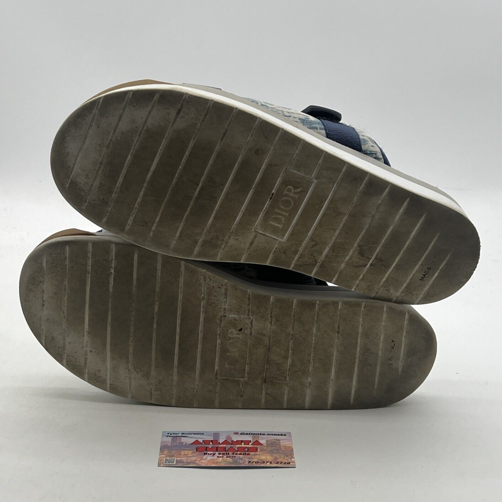 Size 11 - Dior Men Alpha Sandal Beige Blue Oblique Jacquard Logo Slide