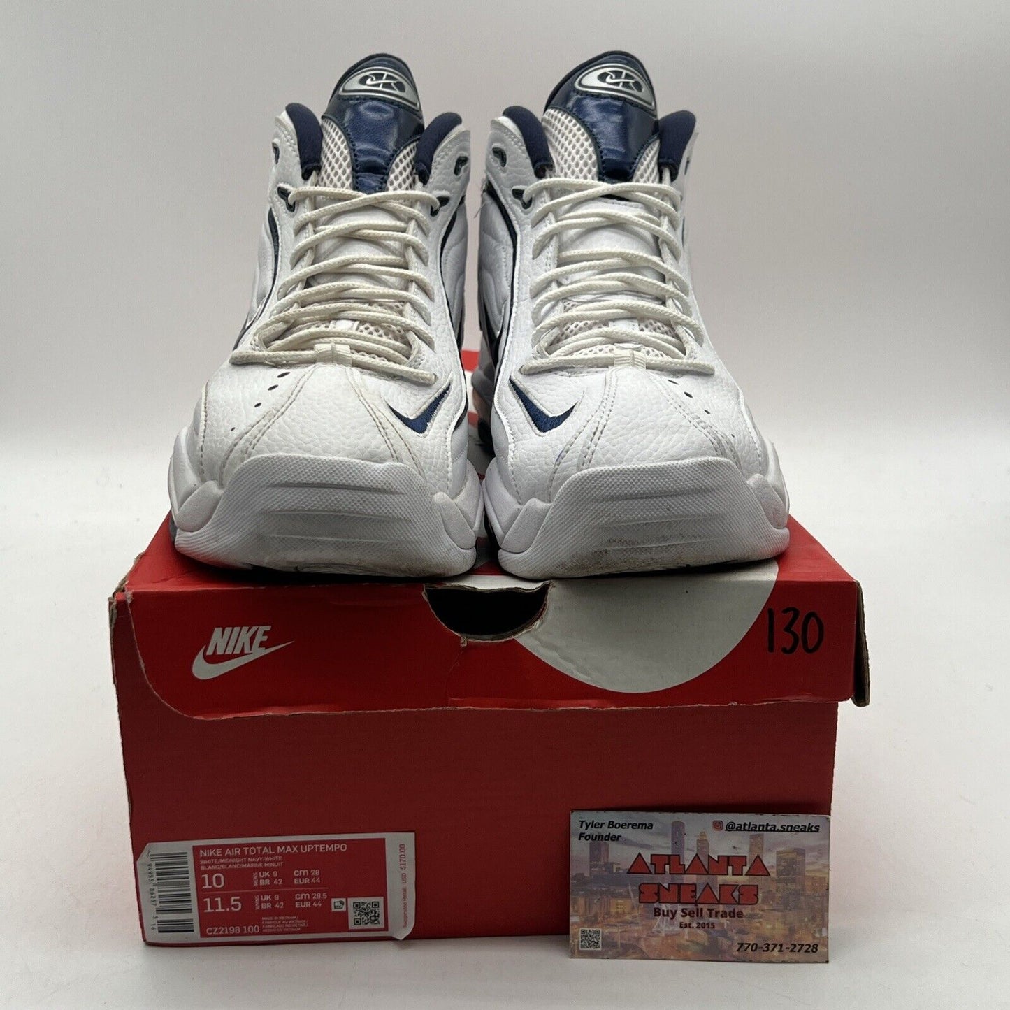 Size 10 - Nike Air Total Max Uptempo Midnight Navy White Leather (CZ2198-100)