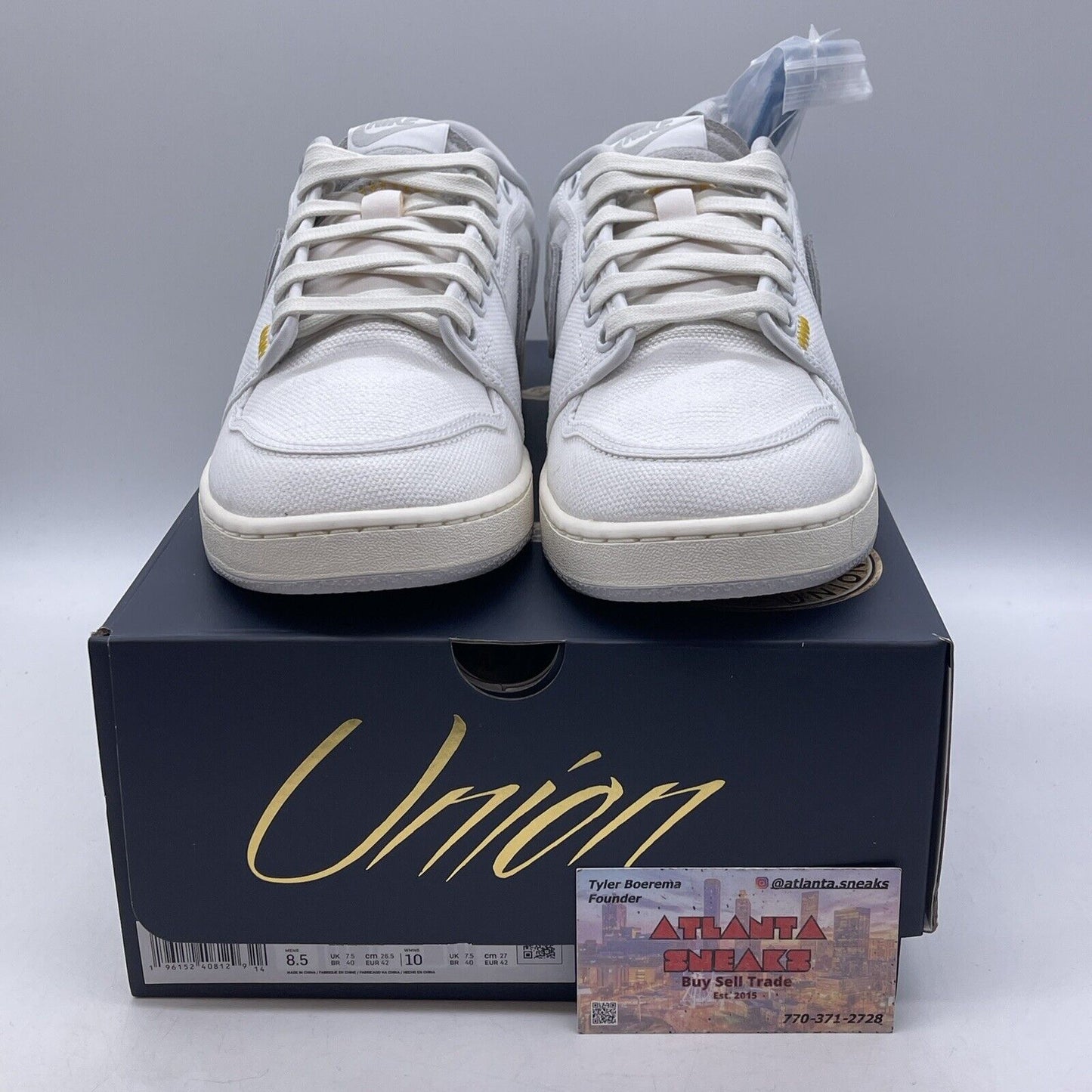 Size 8.5 - Jordan 1 KO x Union LA Low White Neutral Grey Suede (DO8912-101)