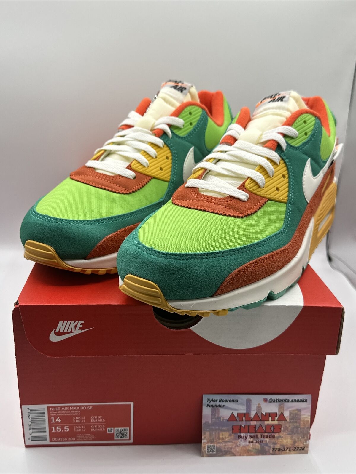 Size 14 - Nike Air Max 90 SE Running Club - Roma Green 2021