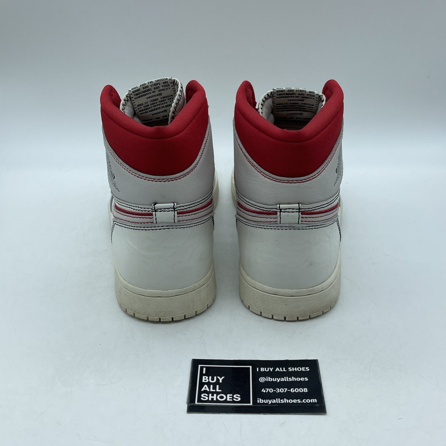 Size 9.5 - Air Jordan 1 Retro OG High Phantom Tan Red Leather (555088-160)