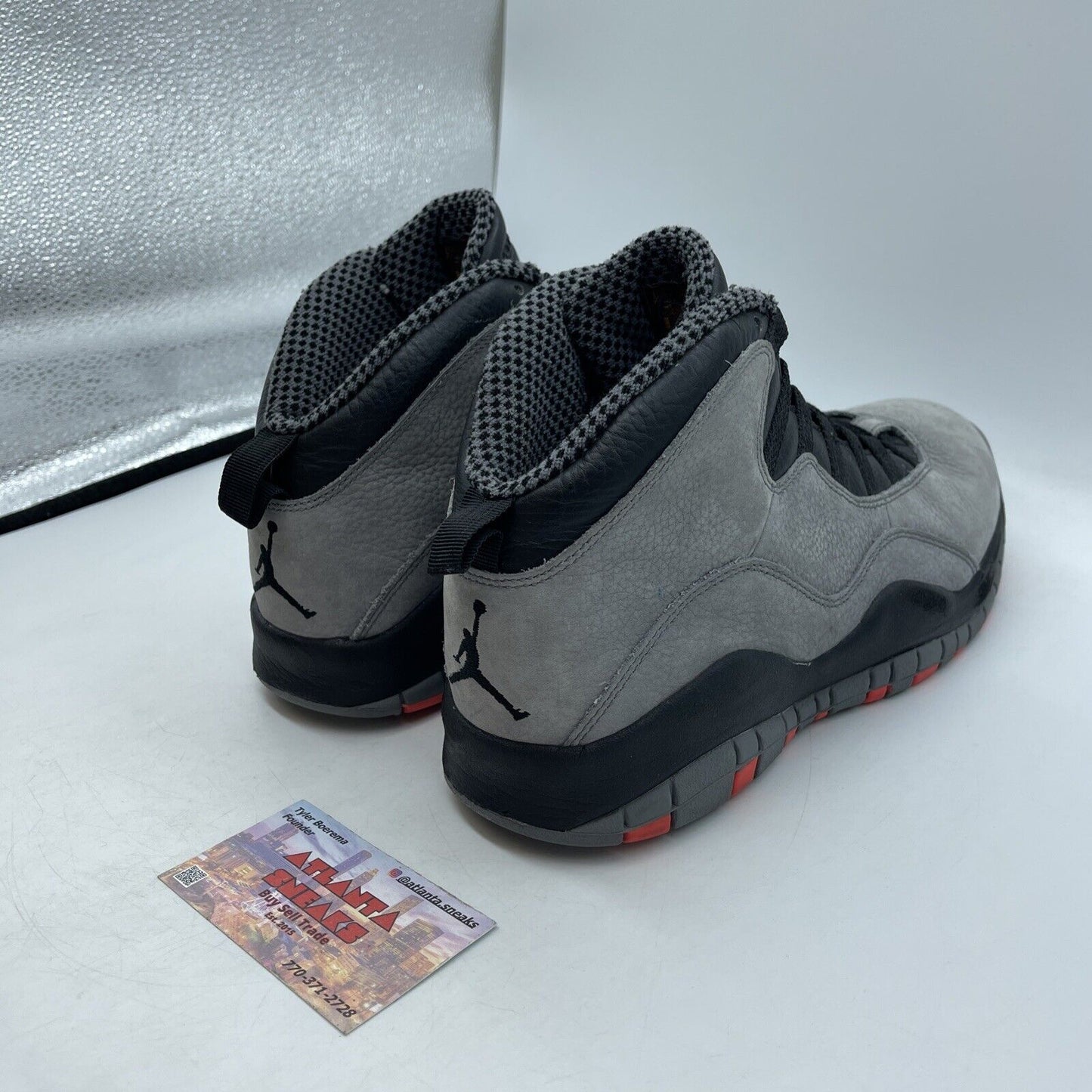 Size 9.5 - Air Jordan 10 Retro Cool Grey Black Orange Suede (310805-023)