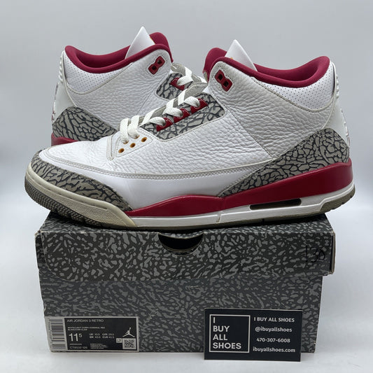 Size 11.5 - Jordan 3 Retro Mid Cardinal Red White Grey Leather (CT8532-126