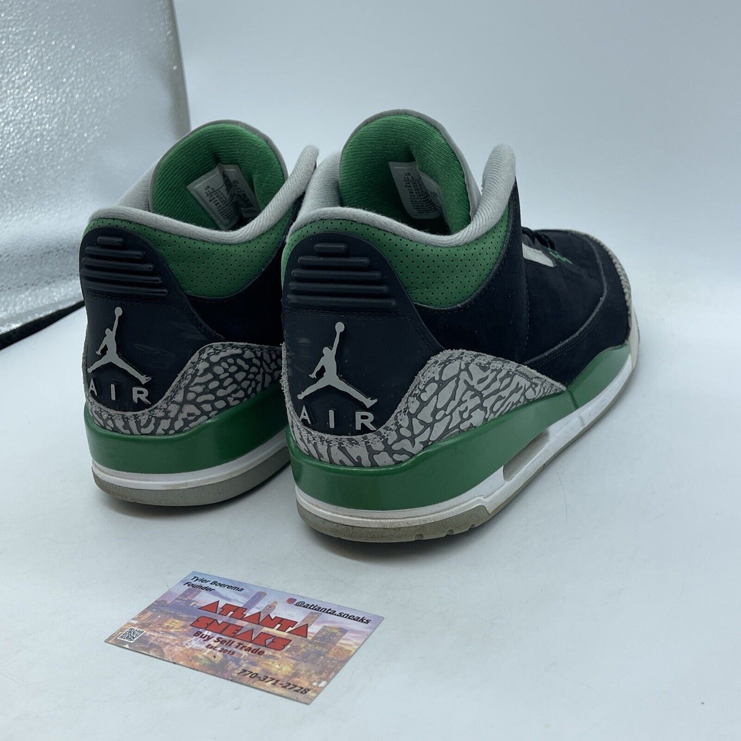 Size 11.5 - Jordan 3 Retro Mid Pine Green White Black Grey Suede (CT8532-030)