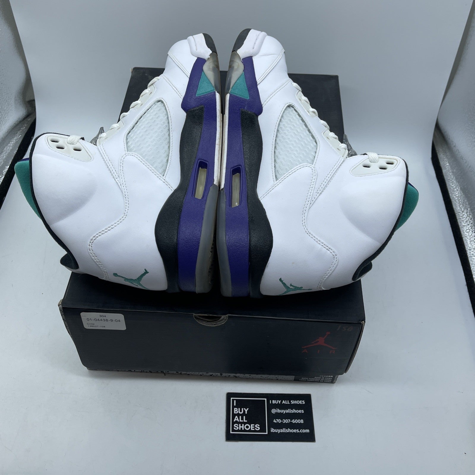 Size 10.5 - Jordan 5 Retro Grape 2013 White Purple Leather (136027-108)