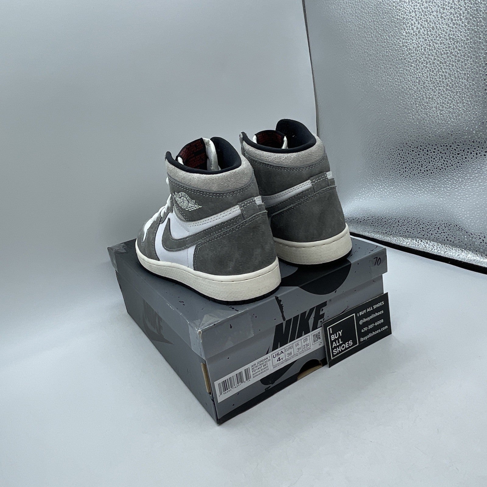 Size 4Y (GS) - Air Jordan 1 High Retro OG Washed Black (FD1437-051)