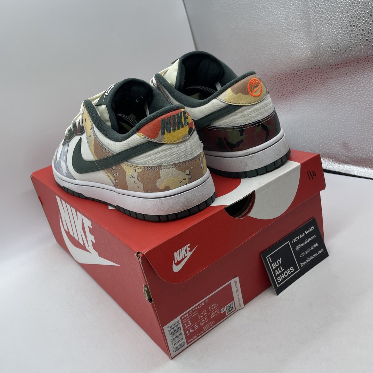 Size 13 - Nike Dunk SE Low Sail Multi-Camo (DH0957-100)