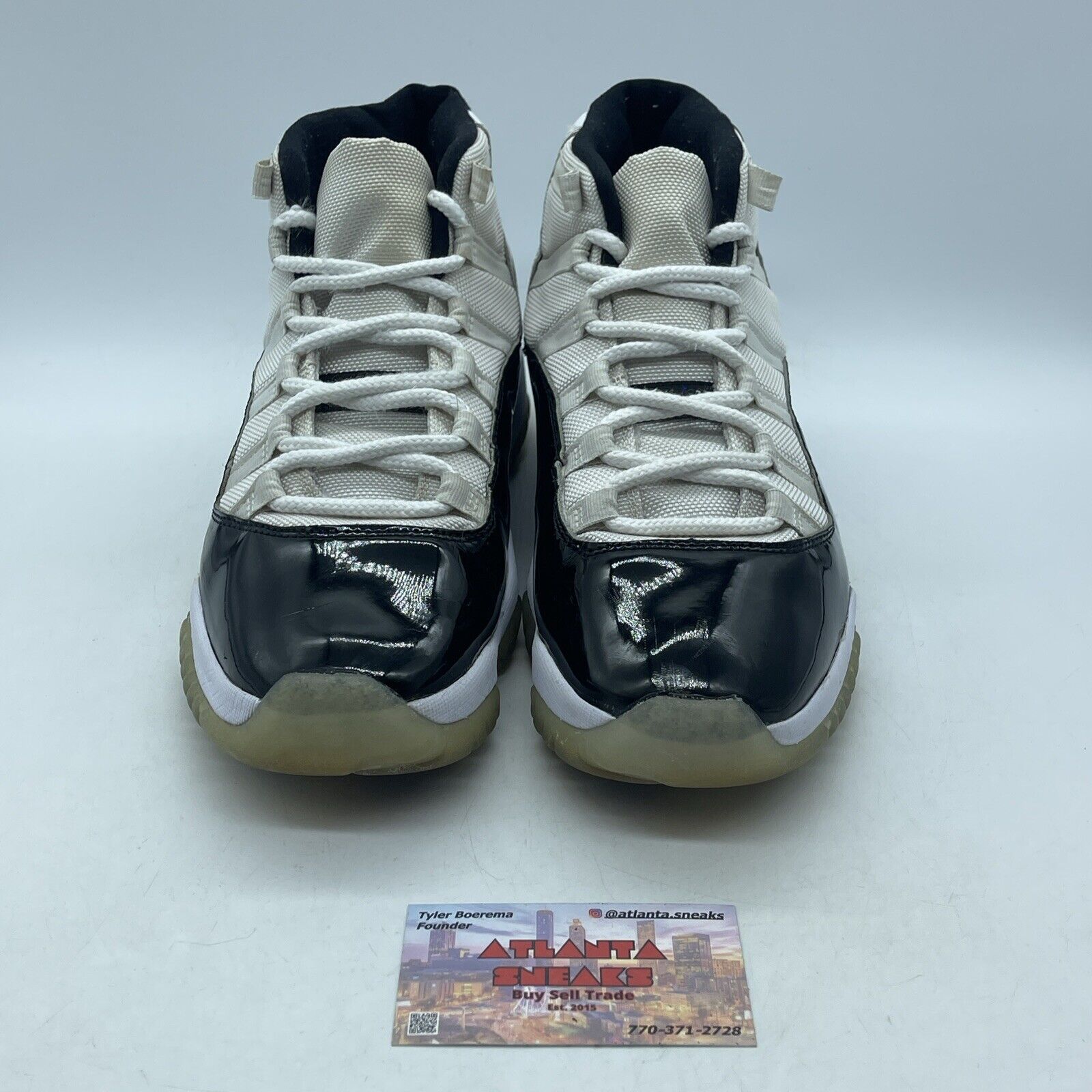 Size 9.5 - Jordan 11 Retro High Concord Black White Suede Leather (378037-100)
