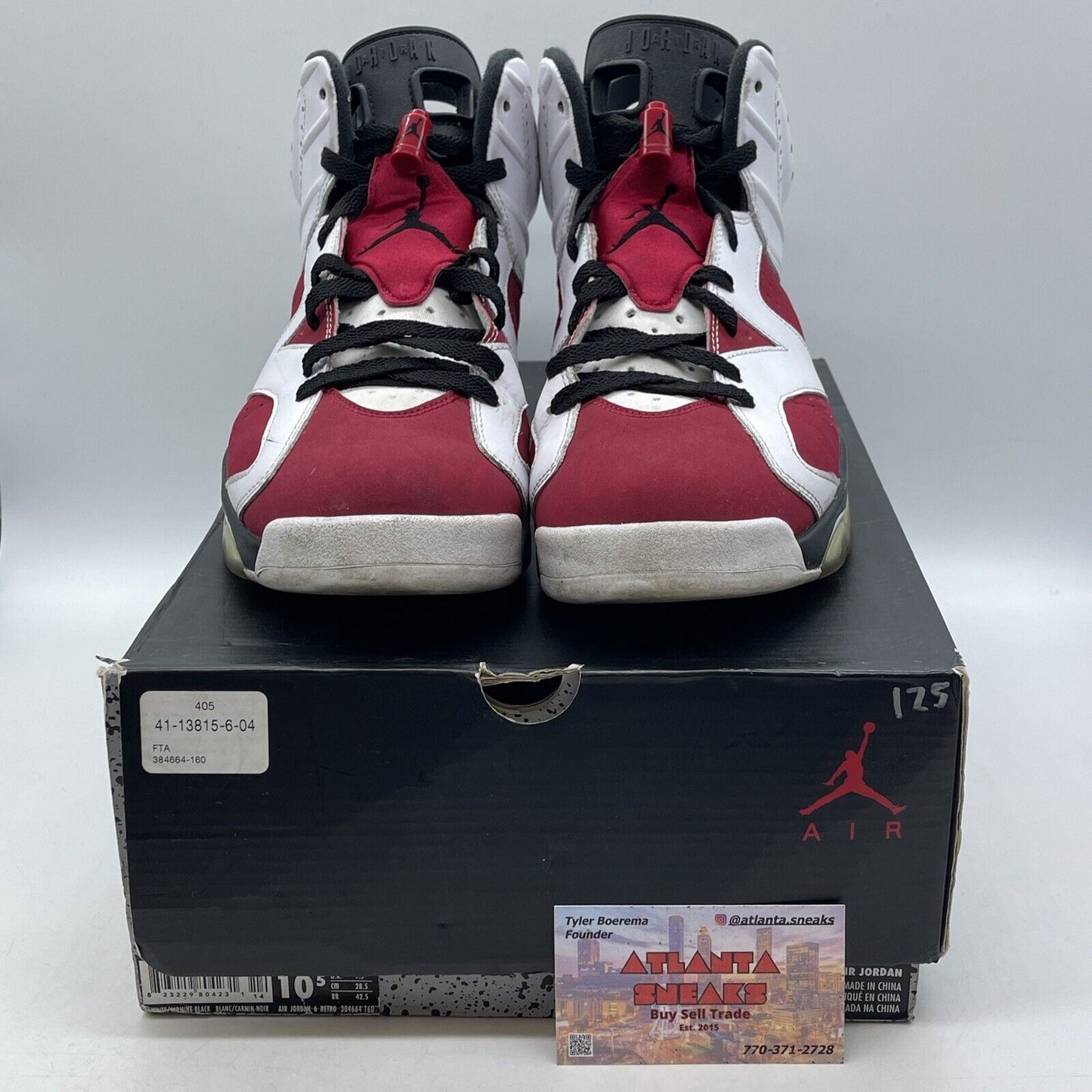 Size 10.5 - Air Jordan 6 Retro 2014 Carmine White Black Red Red (384664-160)