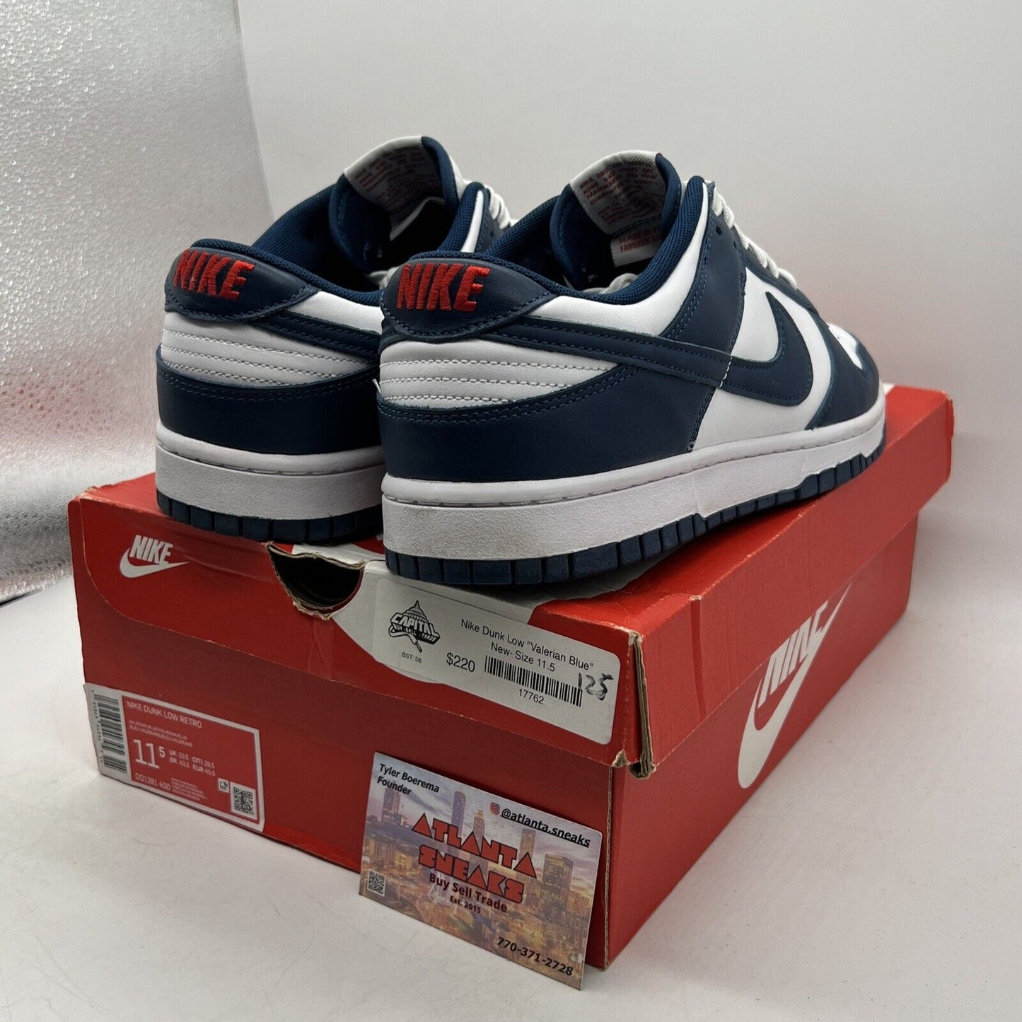 Size 11.5 - Nike Dunk Low Velarian Blue/White Leather (DD1399-400)