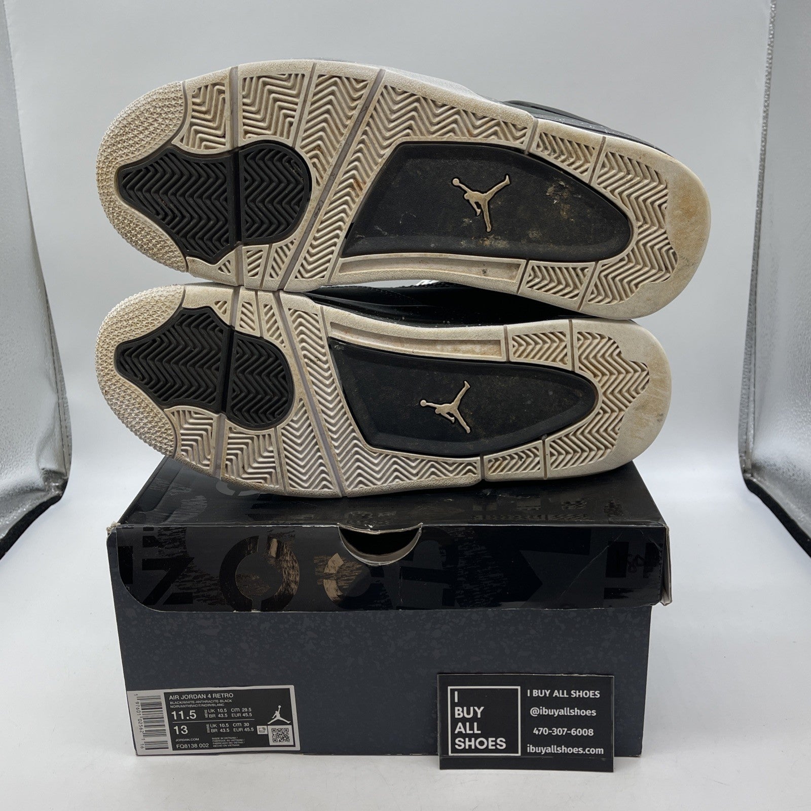 Size 11.5 - Air Jordan 4 Retro 2024 Fear Grey Black Suede (FQ8138-002)