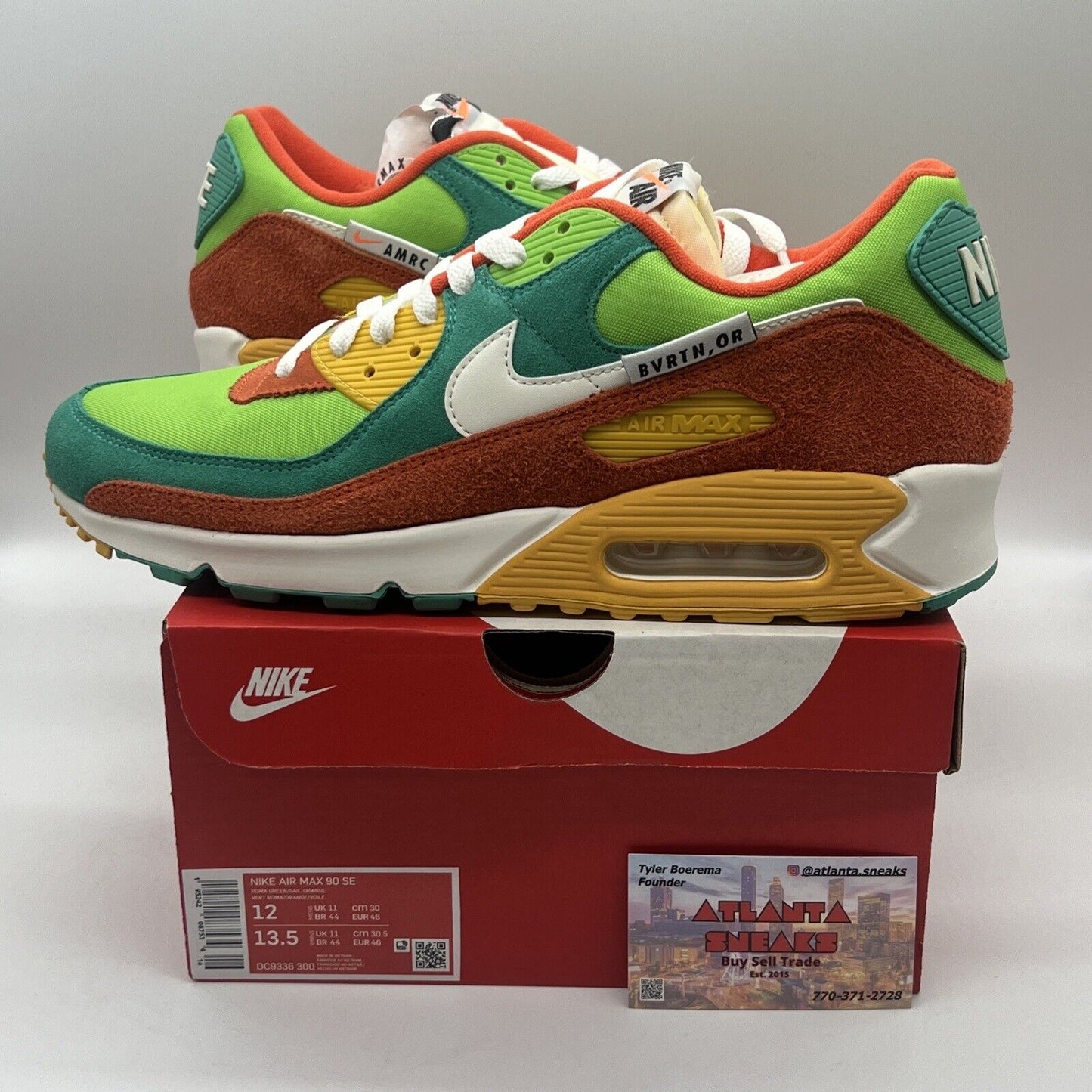 Size 12 - Nike Air Max 90 SE Running Club - Roma Green 2021